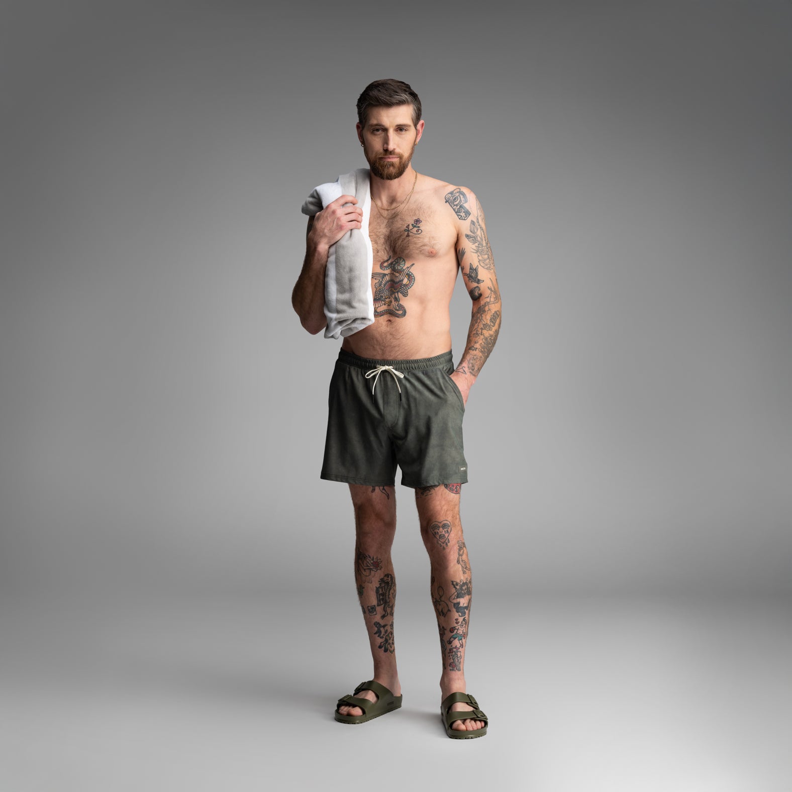 Shoreline 5" Short 2n1 : Acid Wash - Green | BN3TH Underwear