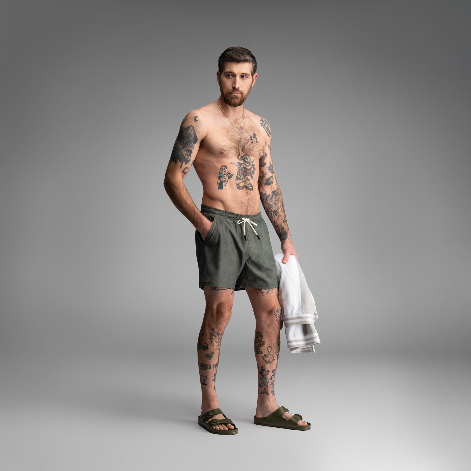 Shoreline 5" Short 2n1 : Acid Wash - Green | BN3TH Underwear