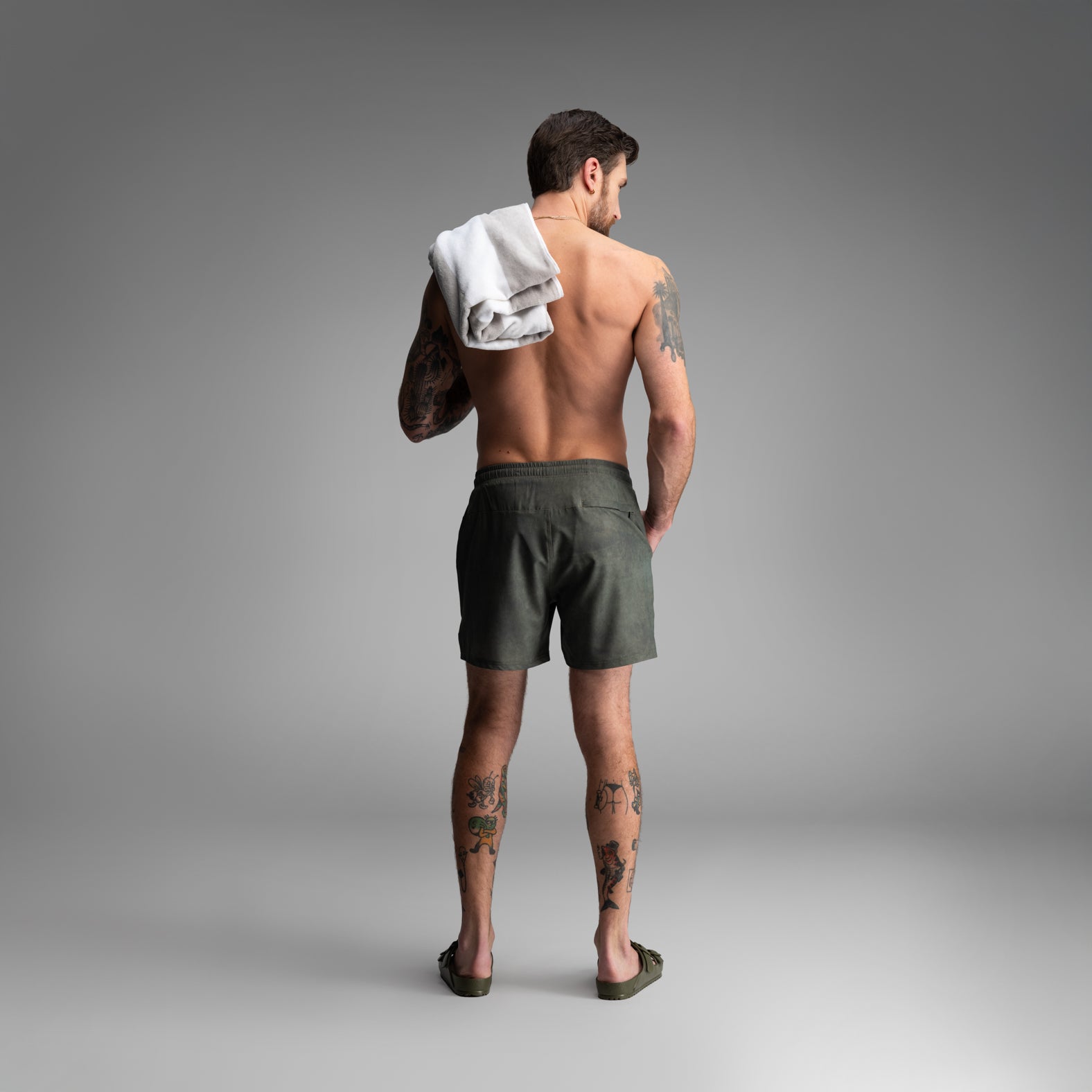 Shoreline 5" Short 2n1 : Acid Wash - Green | BN3TH Underwear