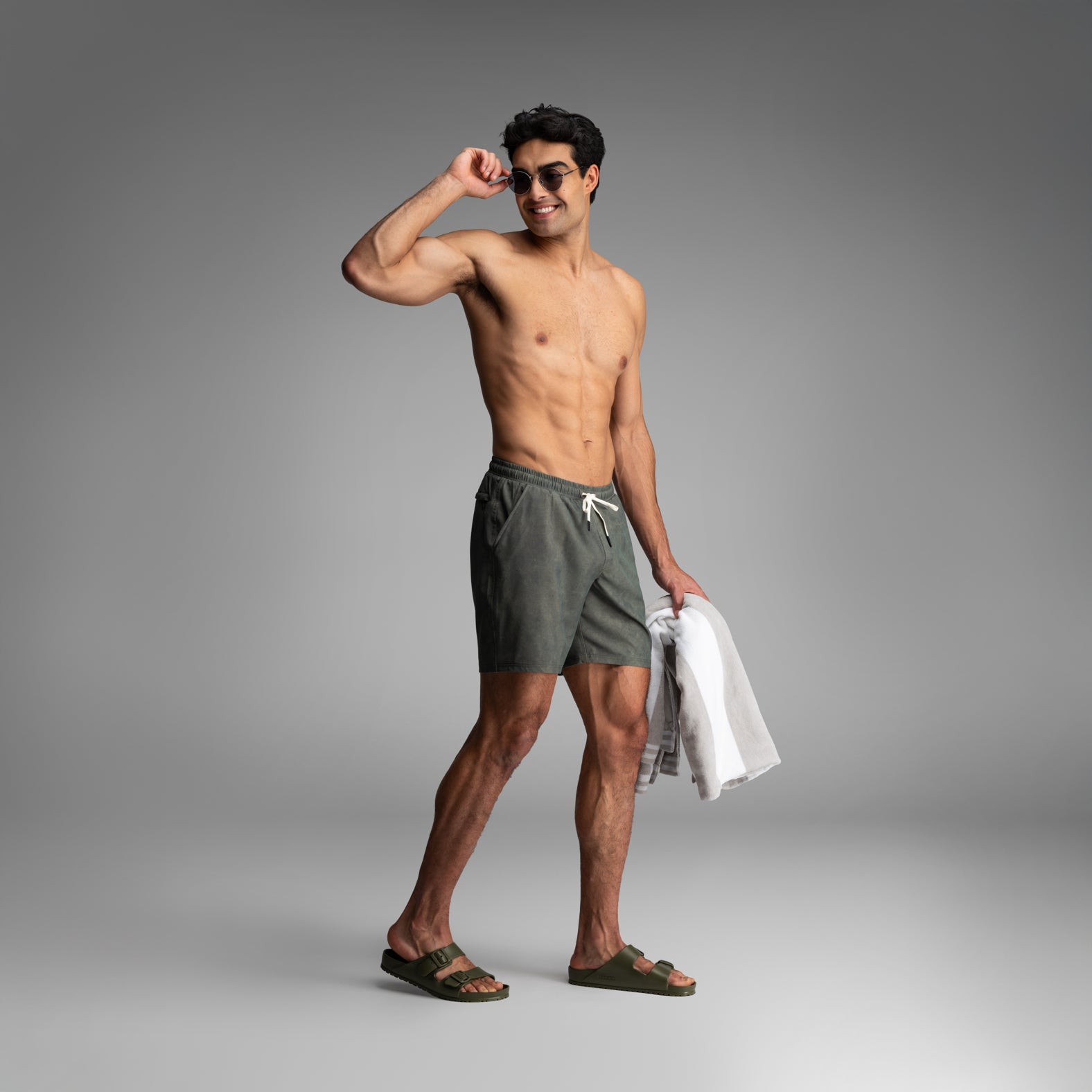 Shoreline 7" Short 2n1 : Acid Wash - Green | BN3TH Underwear