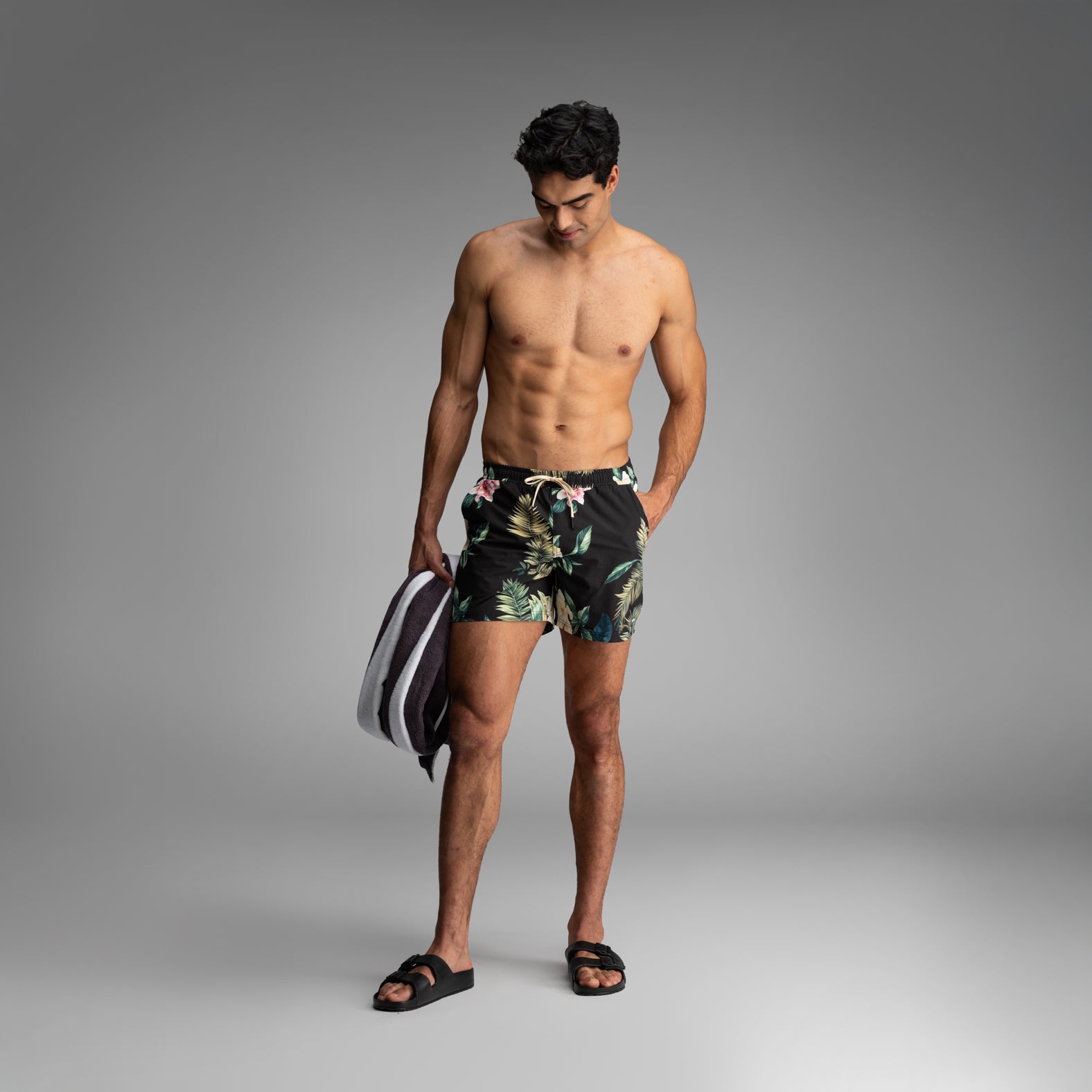 Wave 5" Swim Short 2N1 : Magnolia Black | BN3TH Underwear