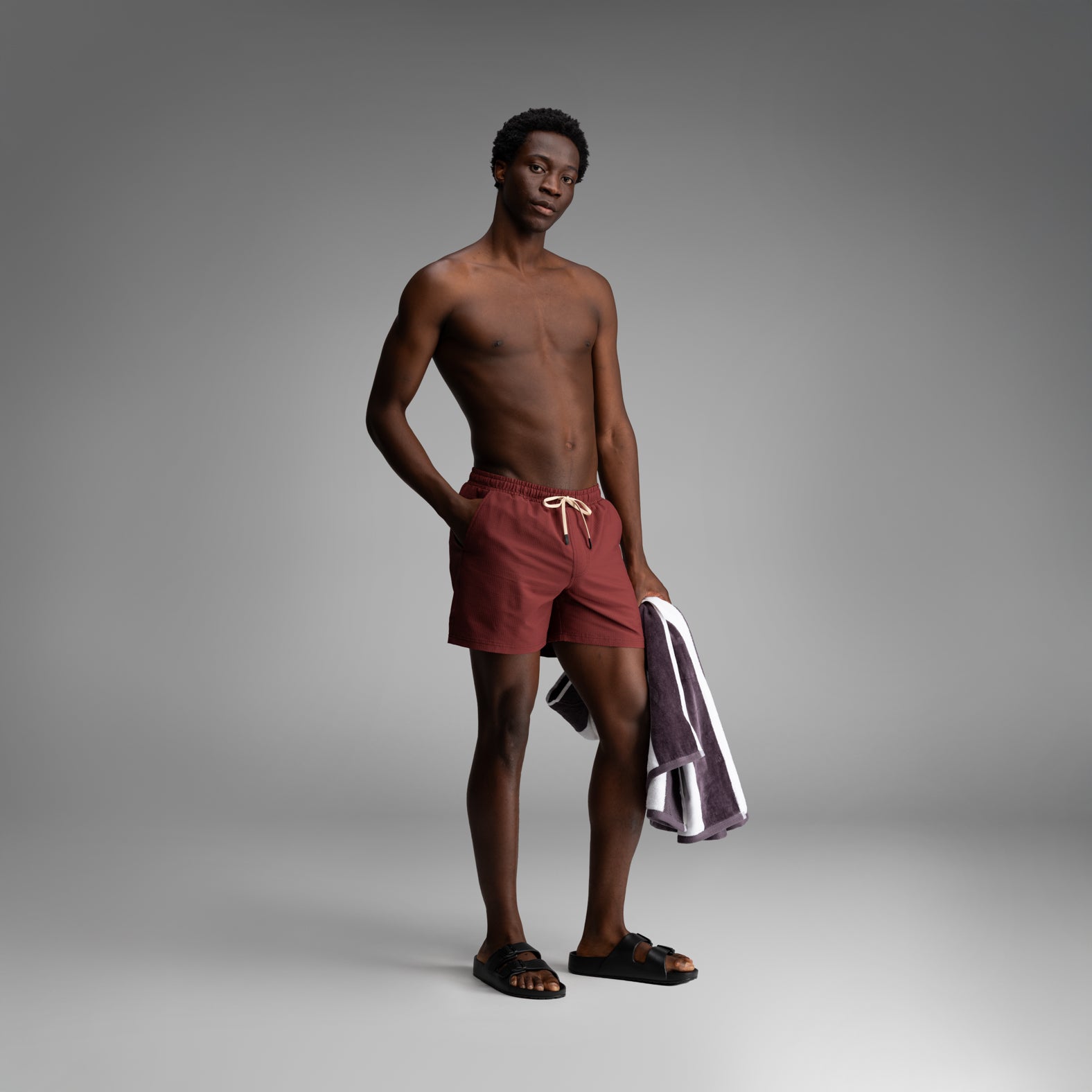 Wave 5" Swim Short 2N1 : Red Mahogany | BN3TH Underwear