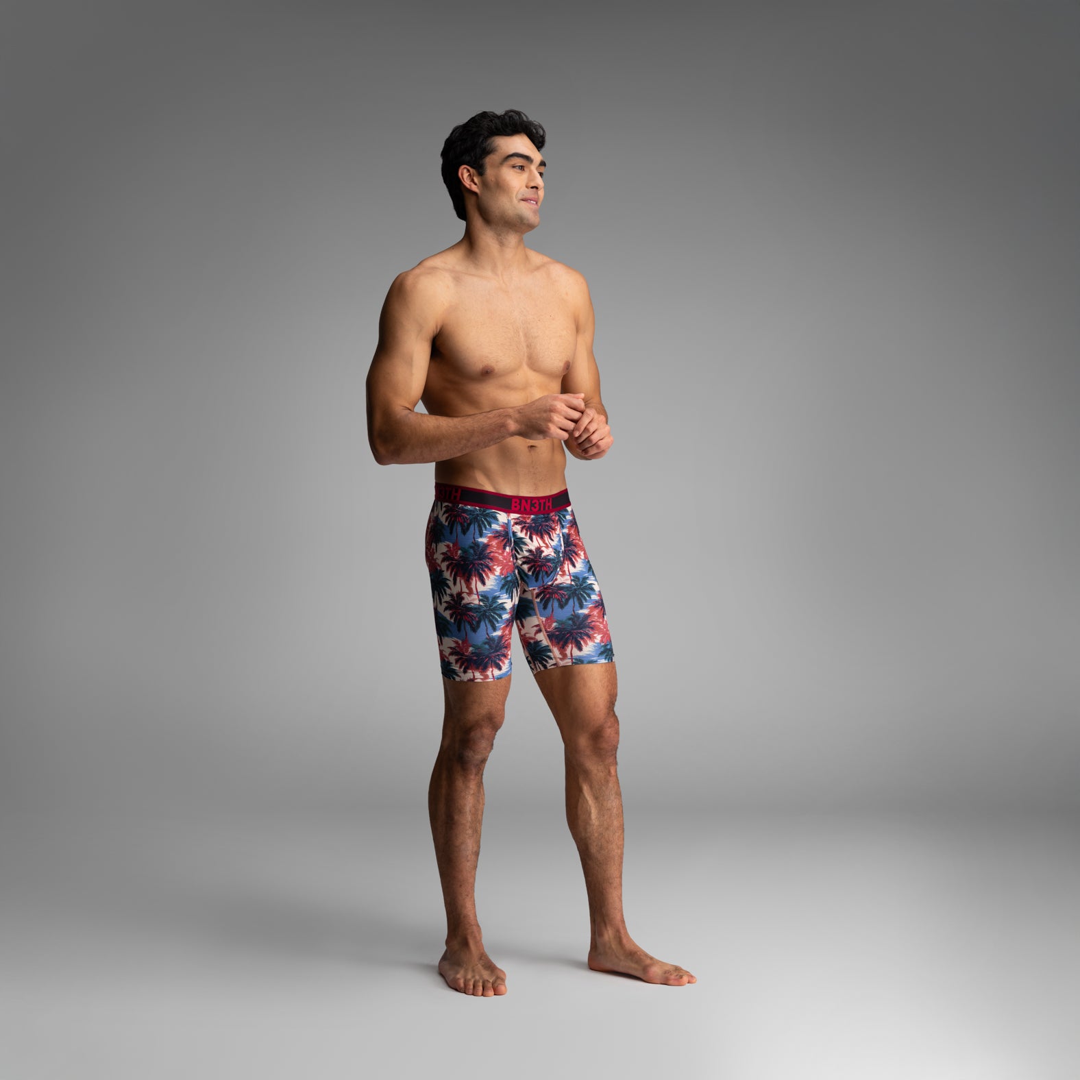 Pro Flex Max Boxer Brief: Electric Palm-Heather Sand | BN3TH Underwear