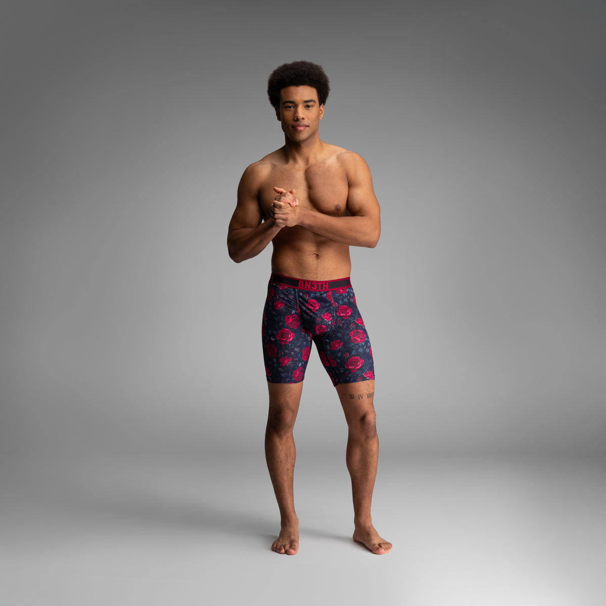 Pro Flex Max Boxer Brief: Roses-Dark Navy | BN3TH Underwear