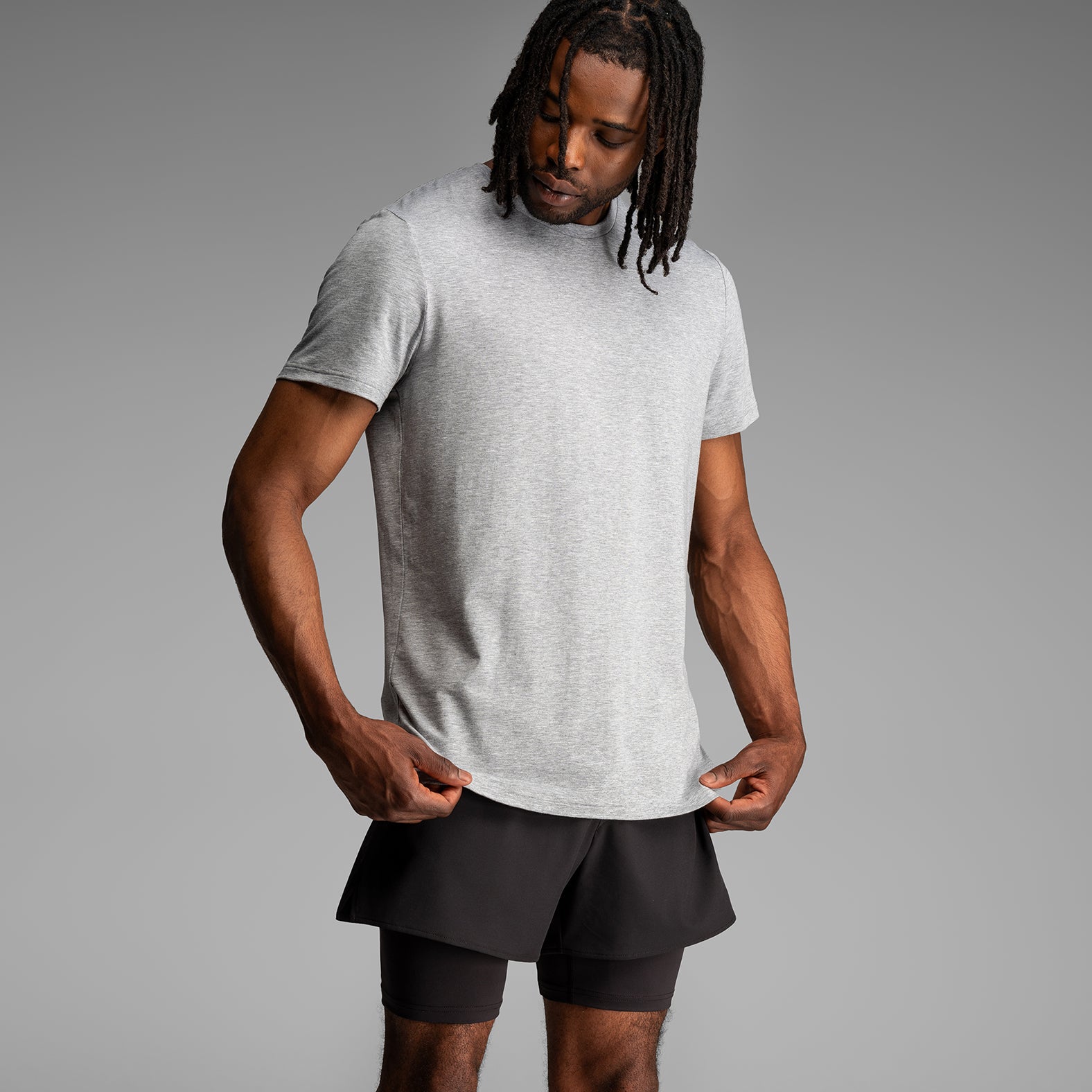 Essentials Crew T-Shirt: Black/Heather Grey 2 Pack from BN3TH Underwear