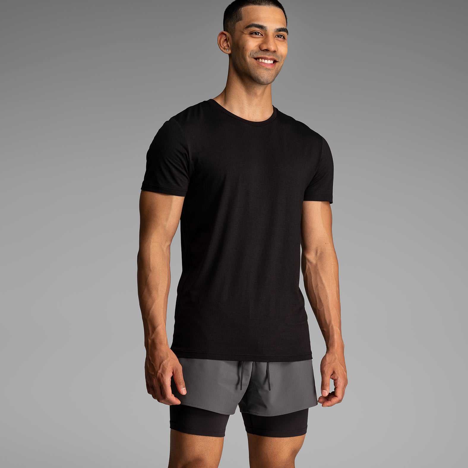Essentials Crew T-Shirt: Black/Heather Grey 2 Pack from BN3TH Underwear