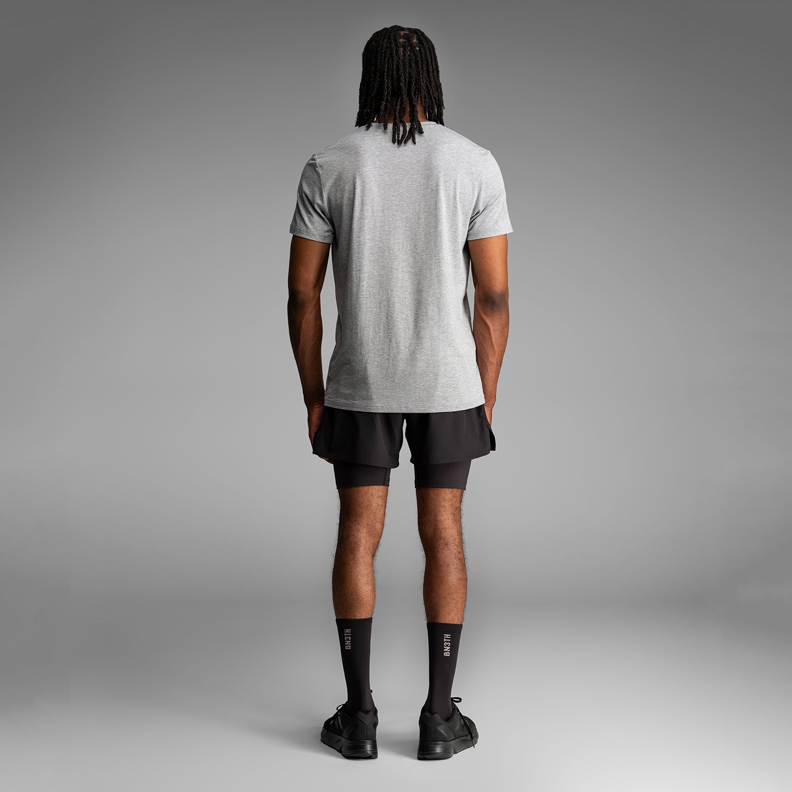 Essentials Crew T-Shirt: Black/Heather Grey 2 Pack from BN3TH Underwear