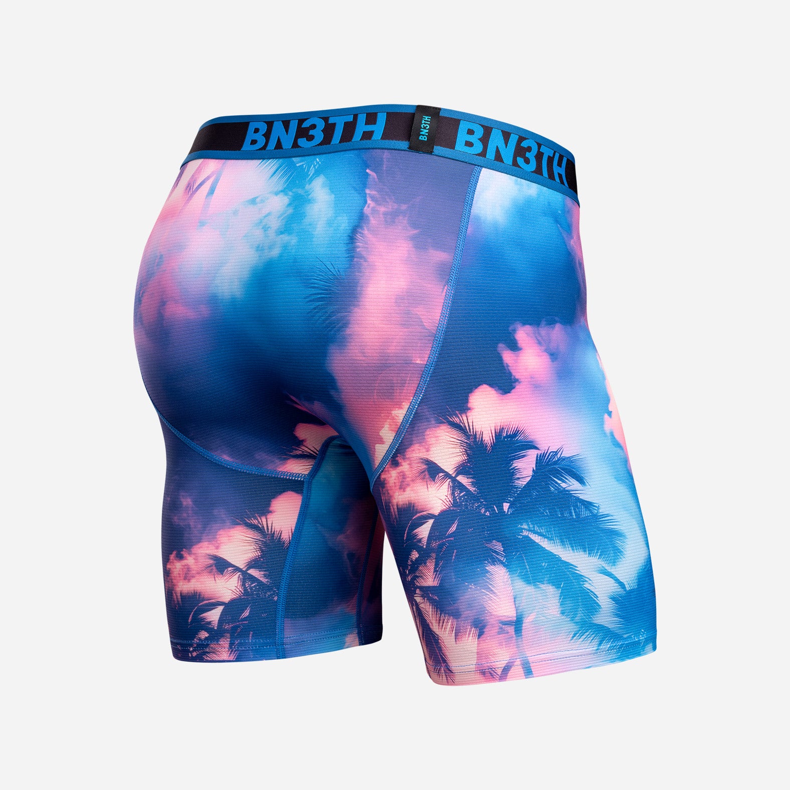Pro Flex Max Boxer Brief: Smokey Palms-Blue Lolite | BN3TH Underwear