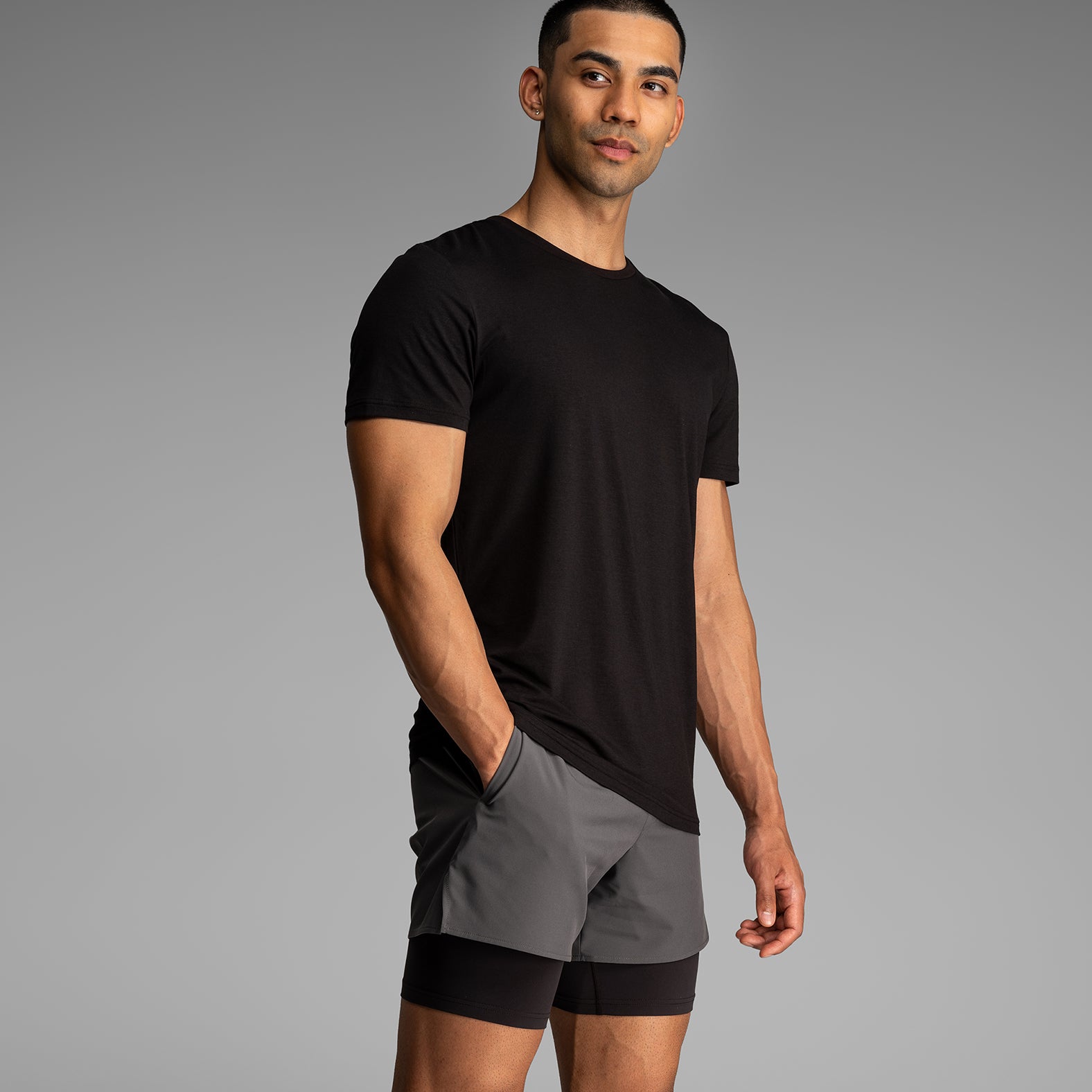 Session 2N1 Training Short 5": Shadow Grey | BN3TH Underwear