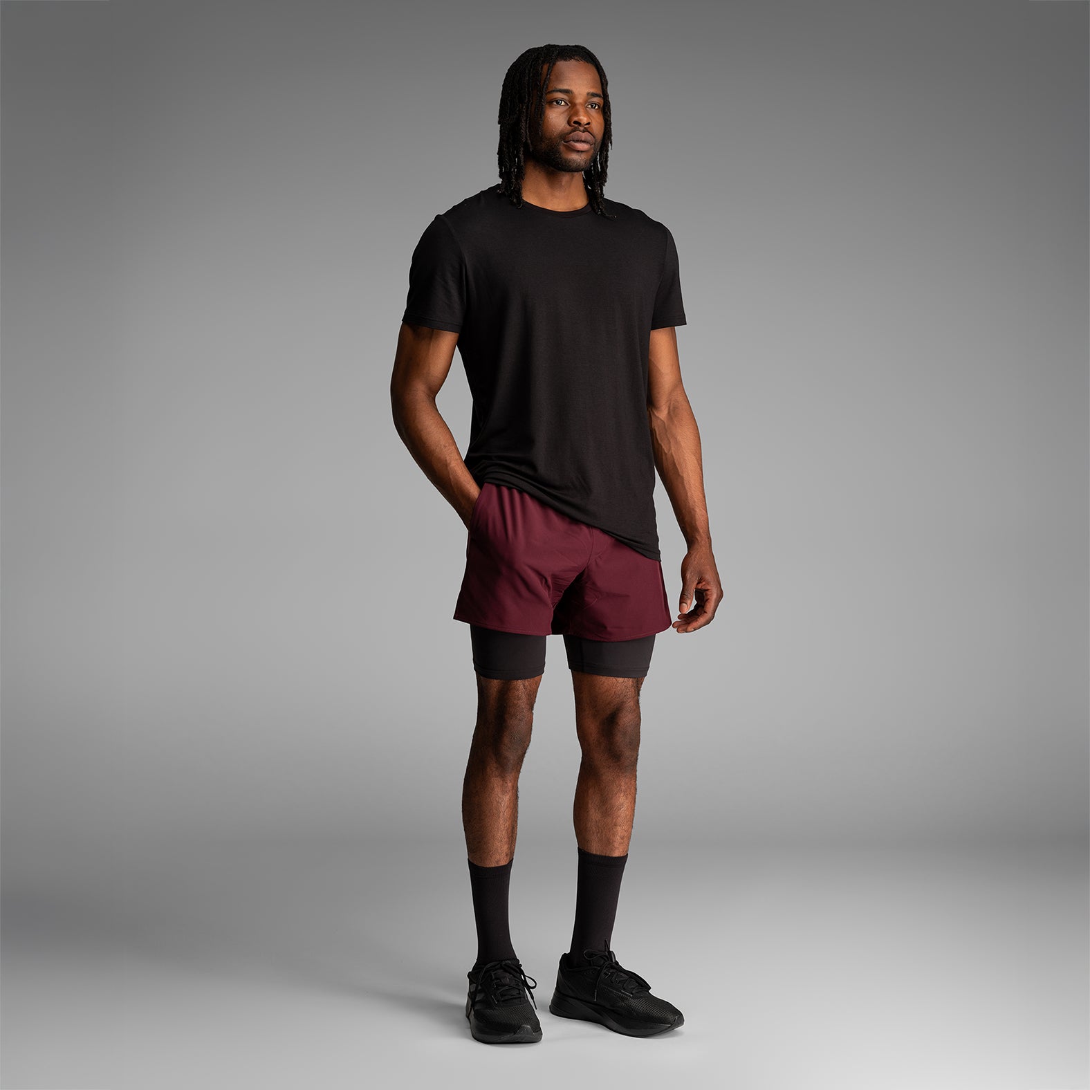 Session 2N1 Training Short 5": Wine Red | BN3TH Underwear