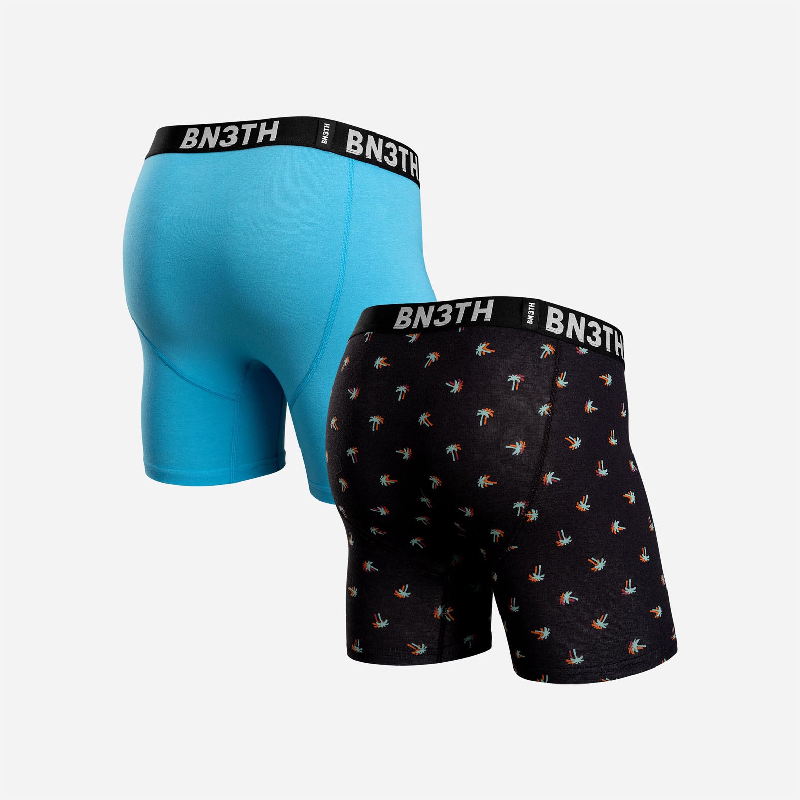 OUTSET BOXER BRIEF: TURQUOISE BLUE/ELECTRIC HAWAIIAN BLACK 2 PACK