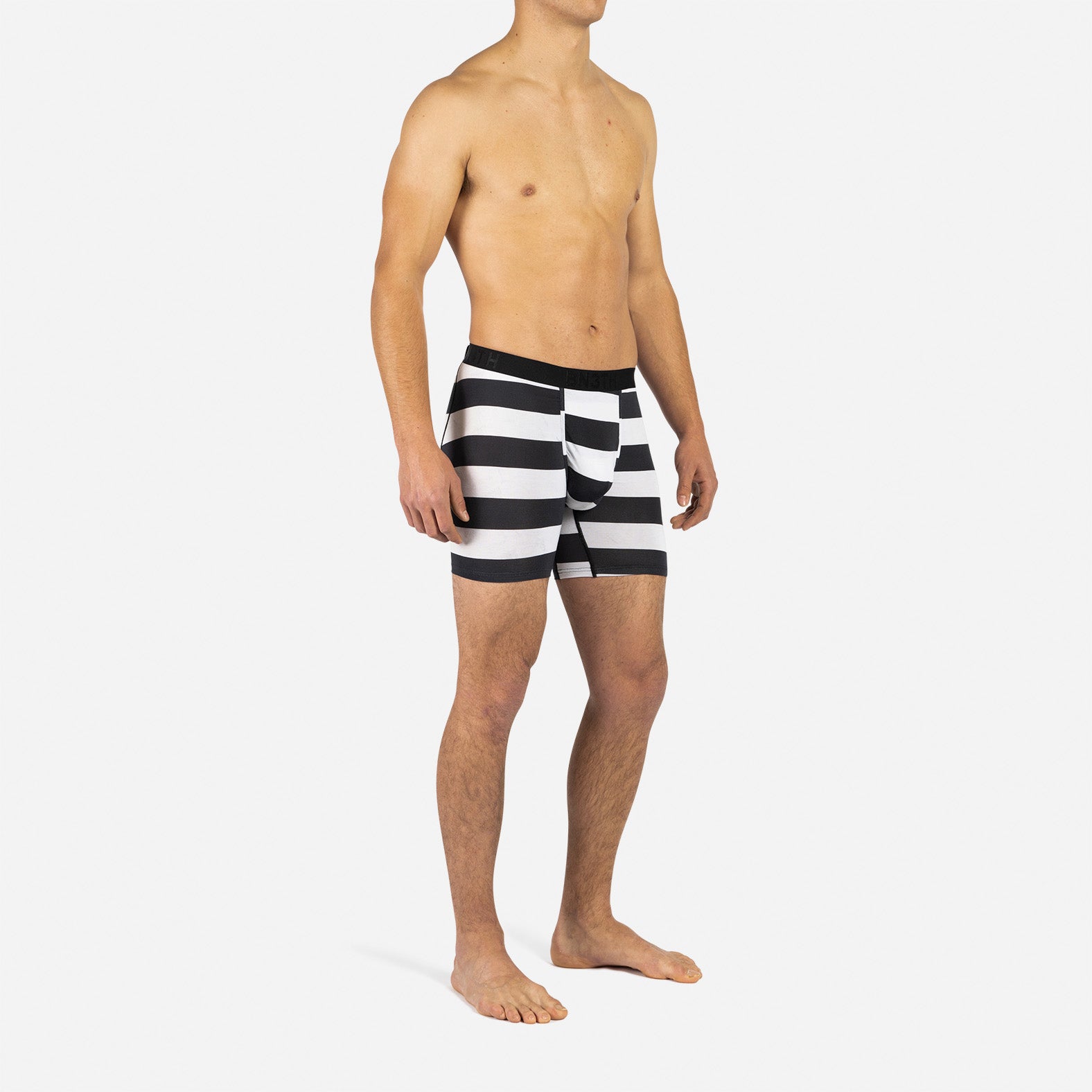 Classic Icon Boxer Brief: Black and White Stripes