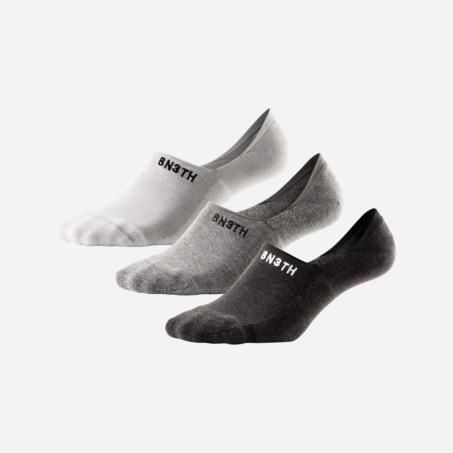 Classic No Show Sock: Black/Heather Grey/White 3 Pack