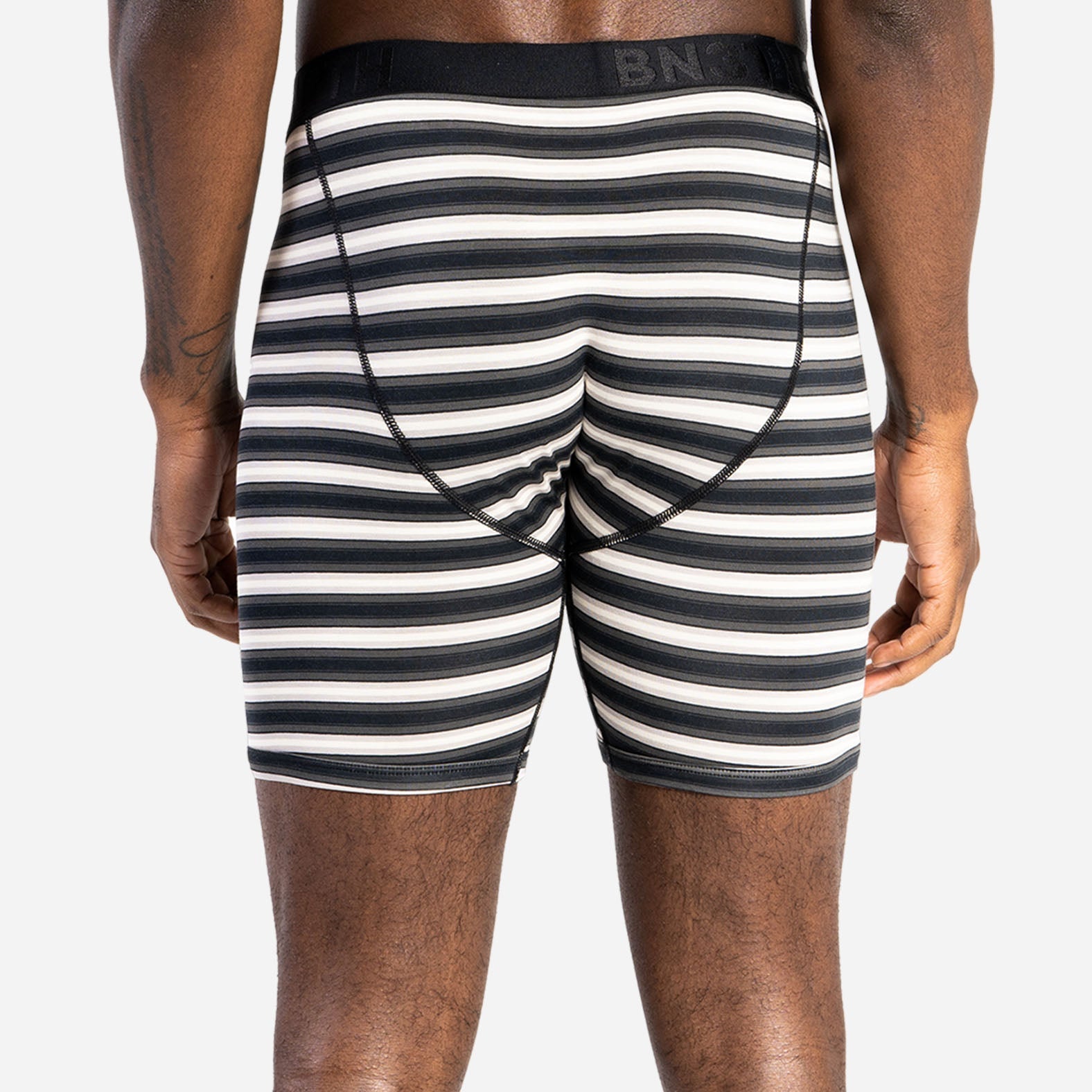 CLASSIC BOXER BRIEF WITH FLY: TRACK STRIPE BLACK