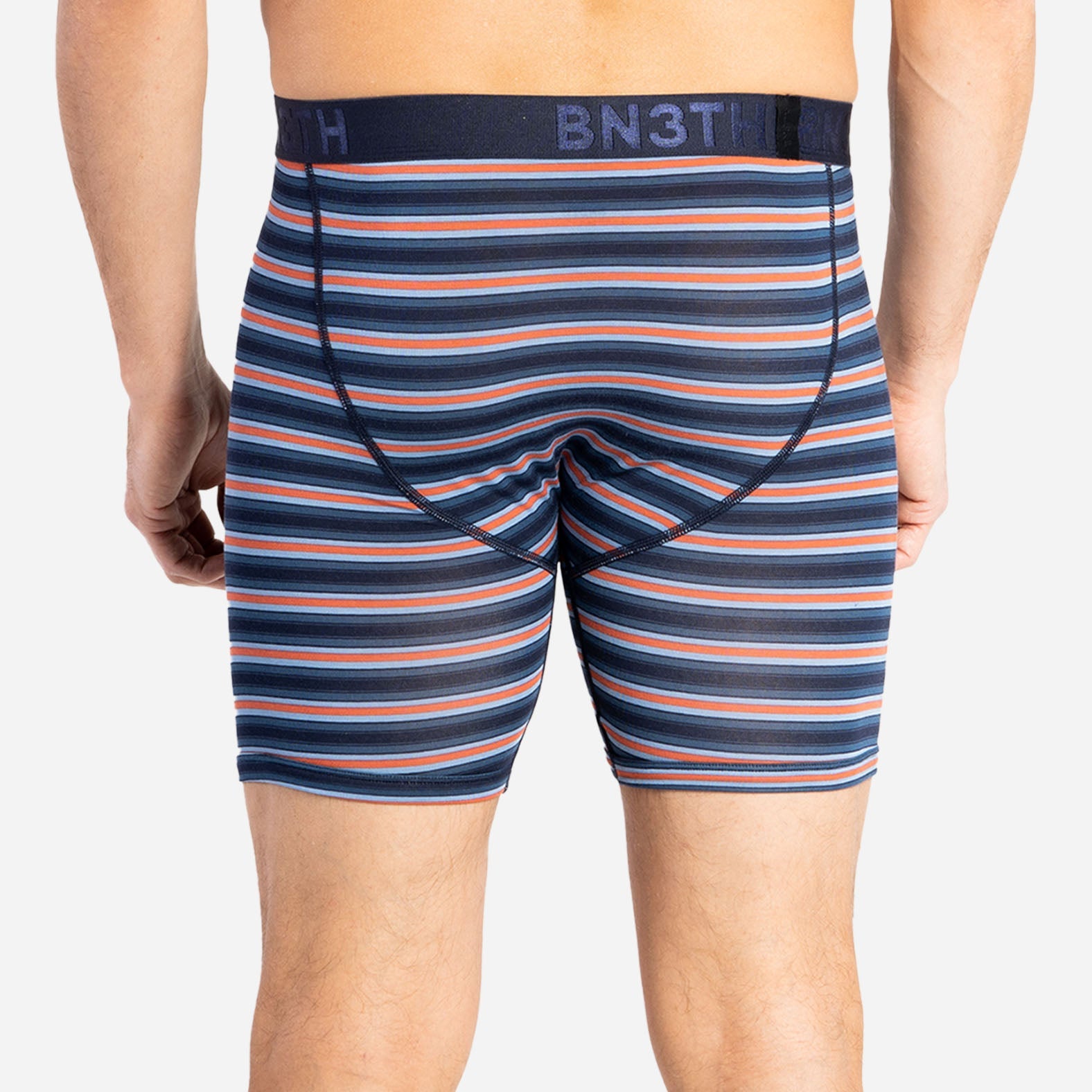 CLASSIC BOXER BRIEF WITH FLY: TRACK STRIPE DARK NAVY
