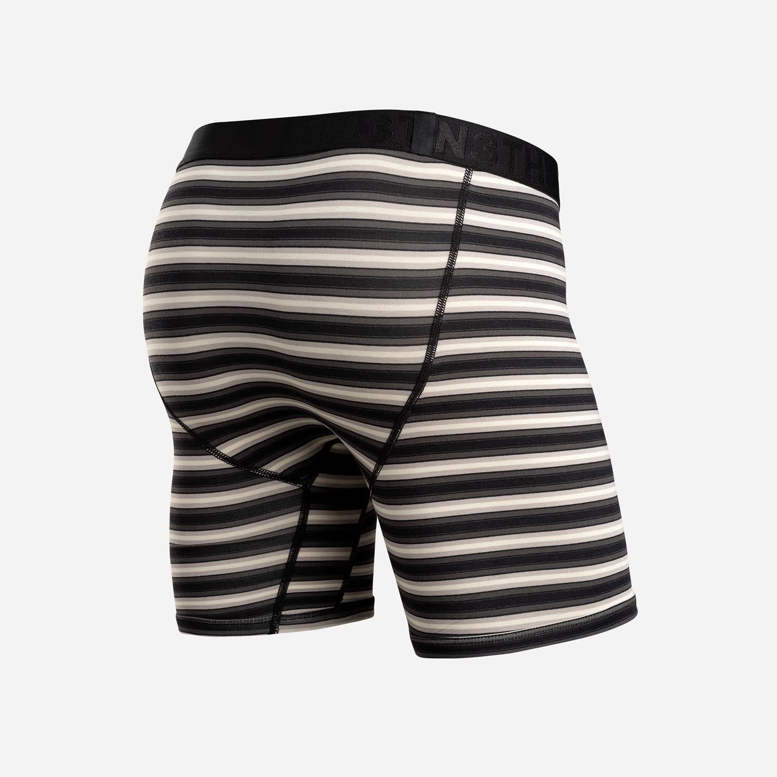 CLASSIC BOXER BRIEF WITH FLY: TRACK STRIPE BLACK
