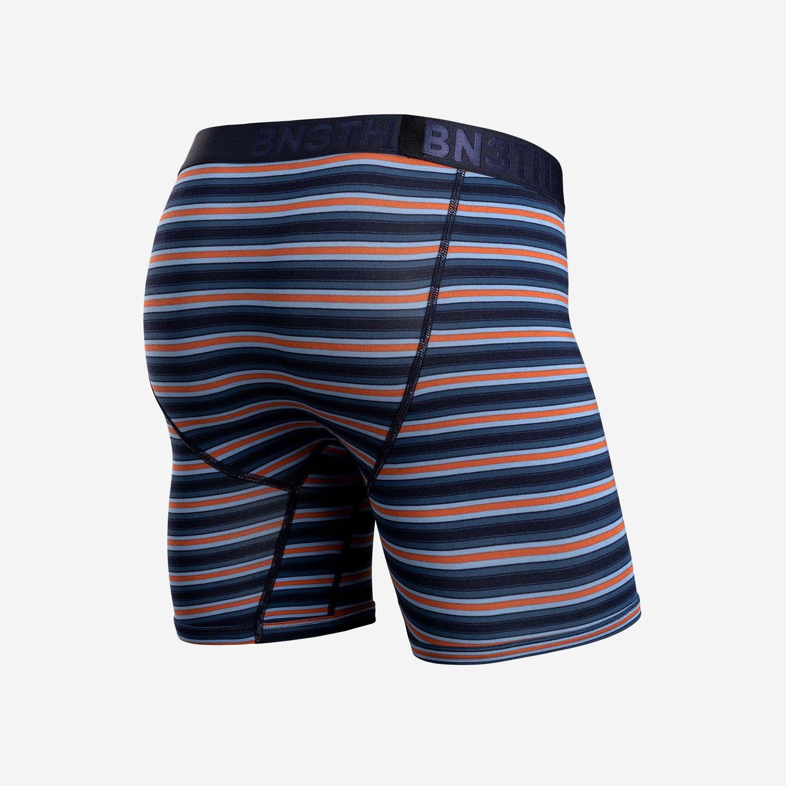 CLASSIC BOXER BRIEF WITH FLY: TRACK STRIPE DARK NAVY