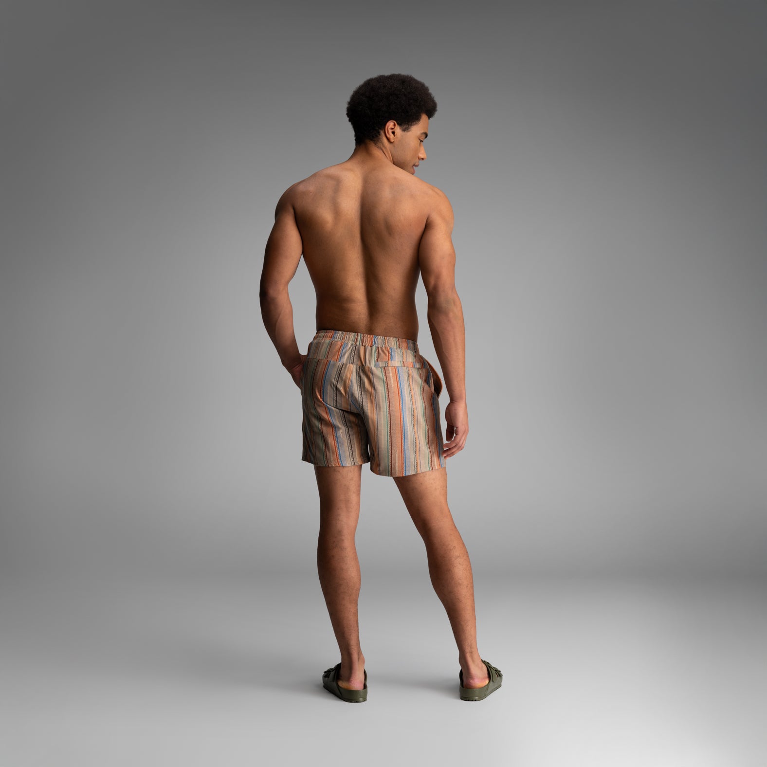 Shoreline 5" Short 2n1 : Ikat Stripe - Beige | BN3TH Underwear