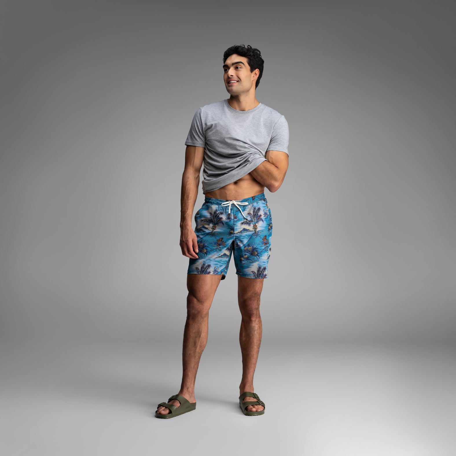 Shoreline 7" Short 2n1 : Vintage Tropics - Sand | BN3TH Underwear