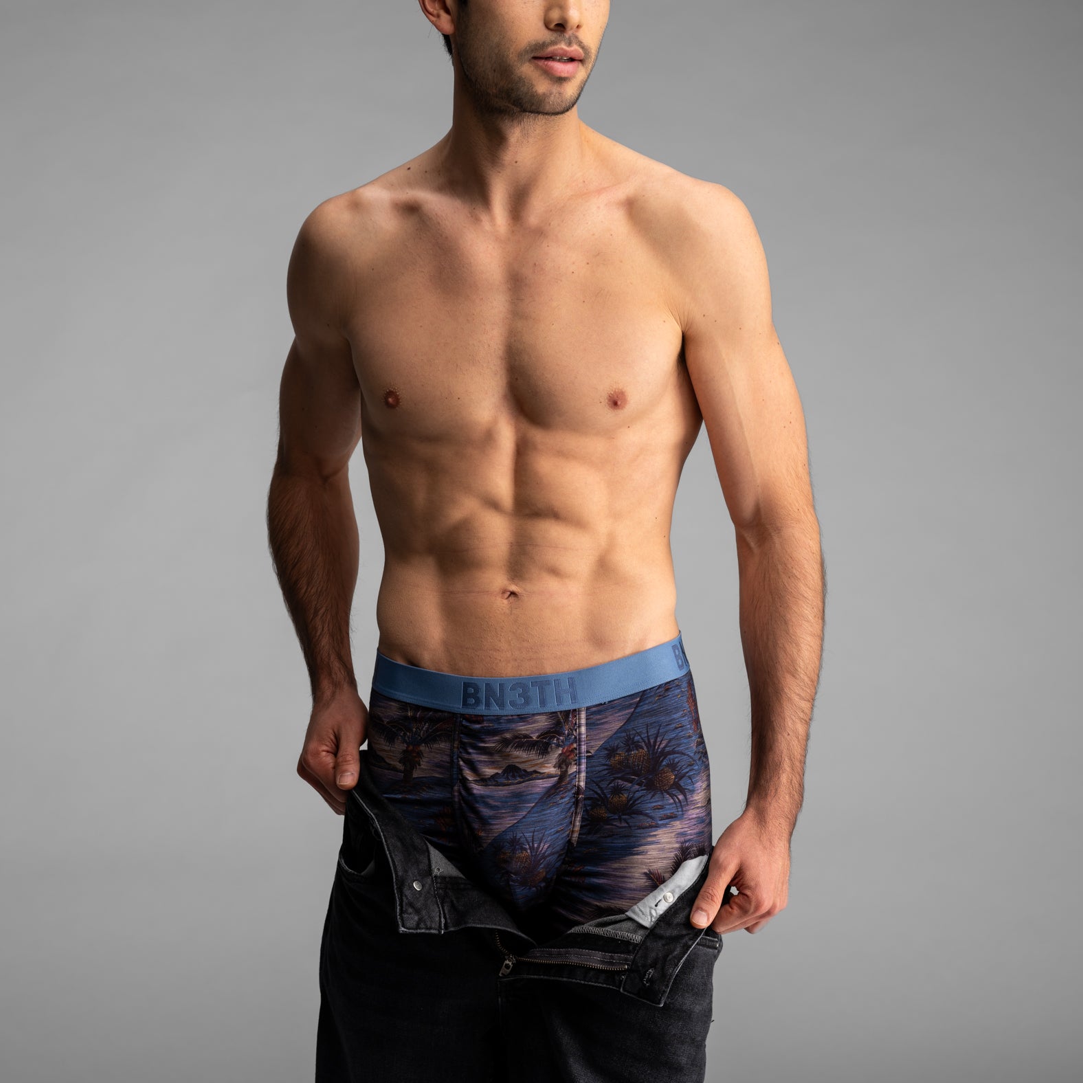 Classic Icon Trunk:  Vintage Tropics - Heather Fog