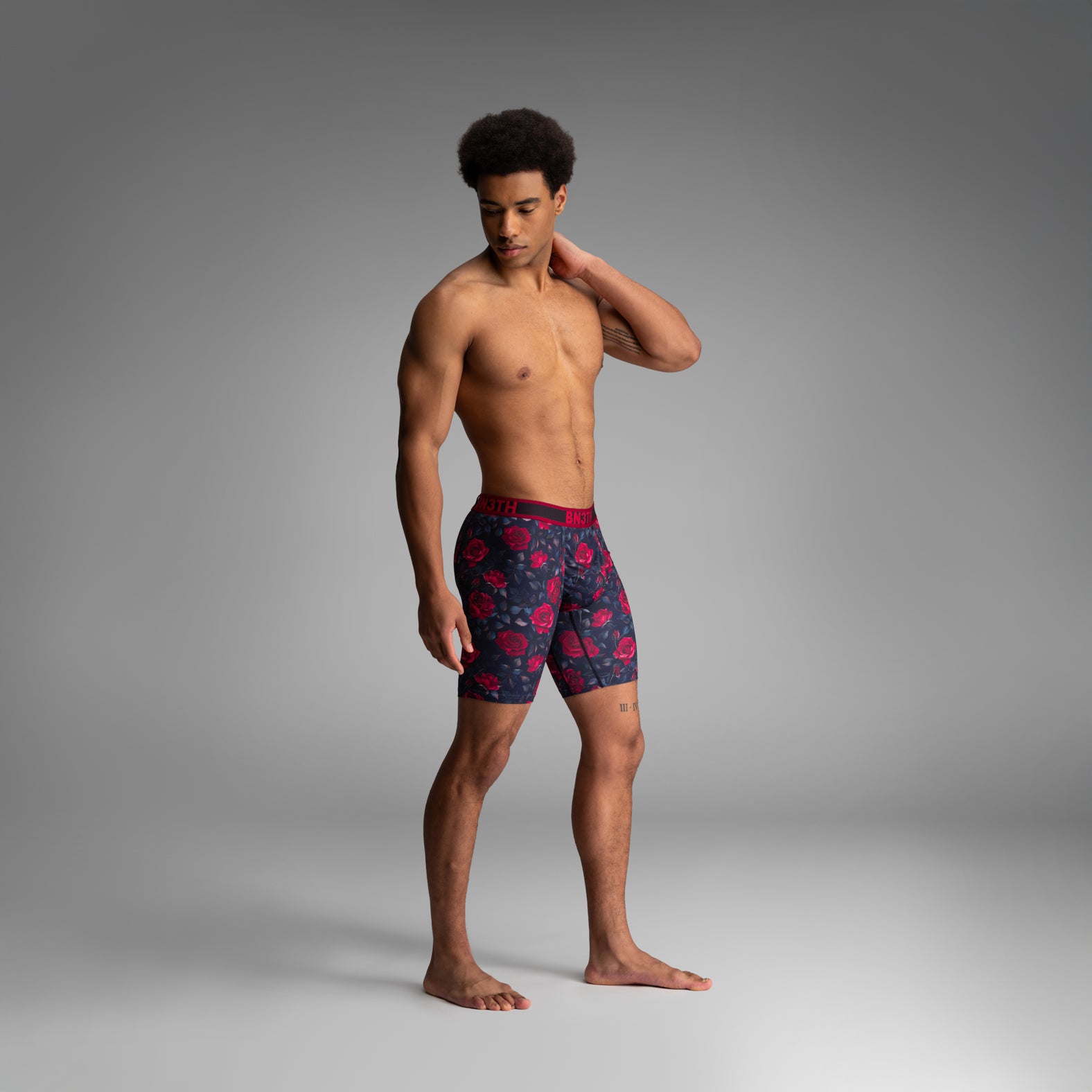 Pro Flex Max Boxer Brief: Roses-Dark Navy | BN3TH Underwear