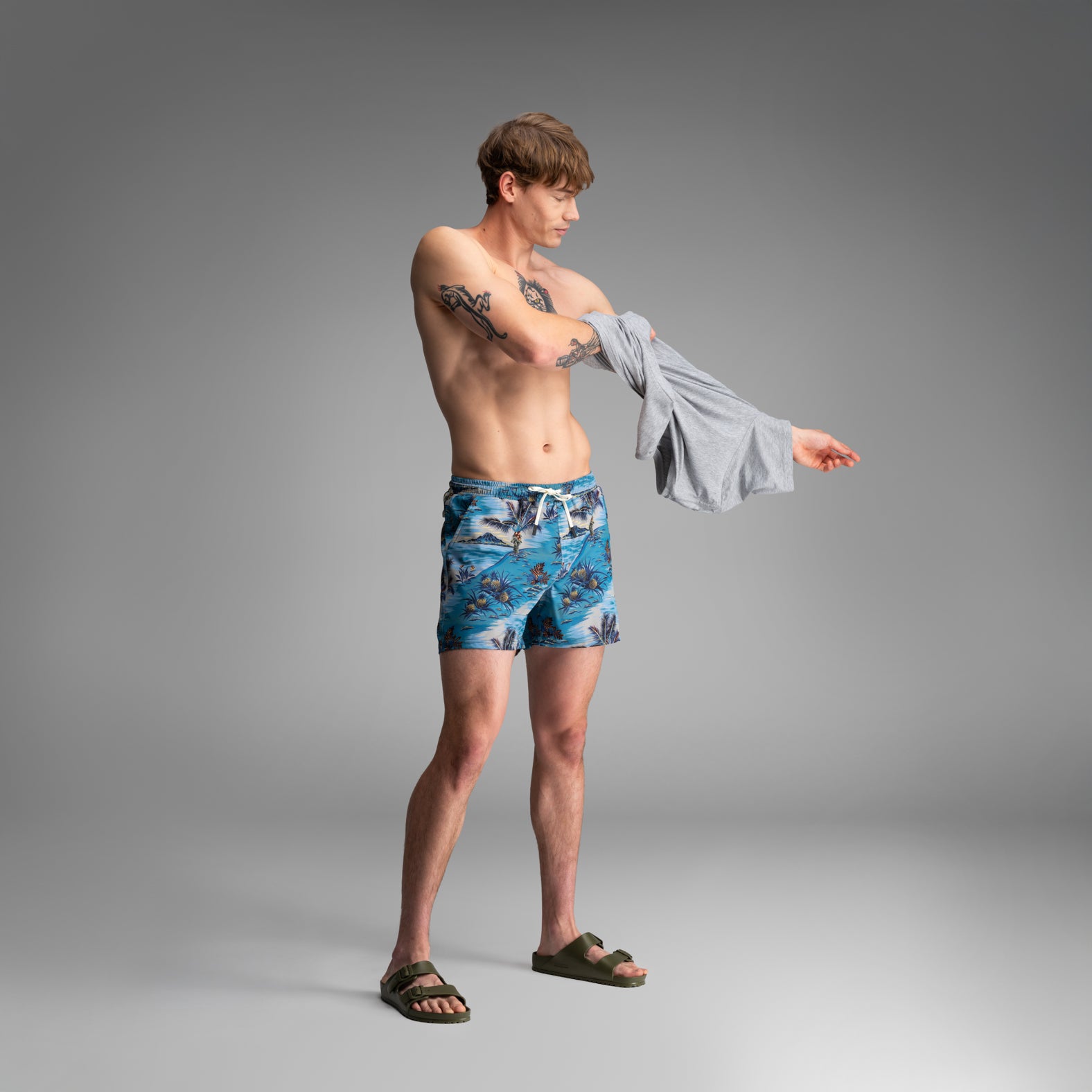 Shoreline 5" Short 2n1 : Vintage Tropics - Sand | BN3TH Underwear