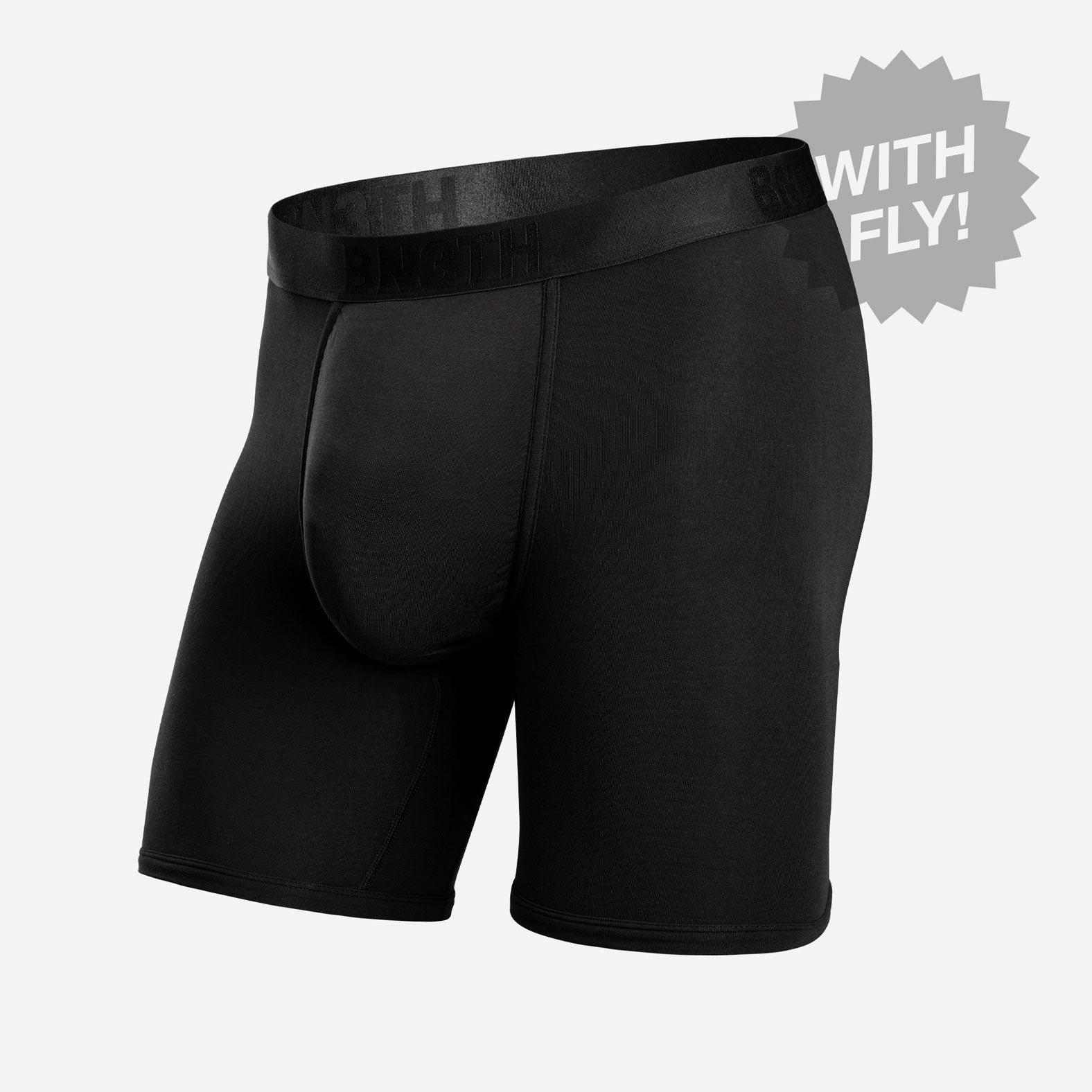 Classic Icon Boxer Brief With Fly: Black