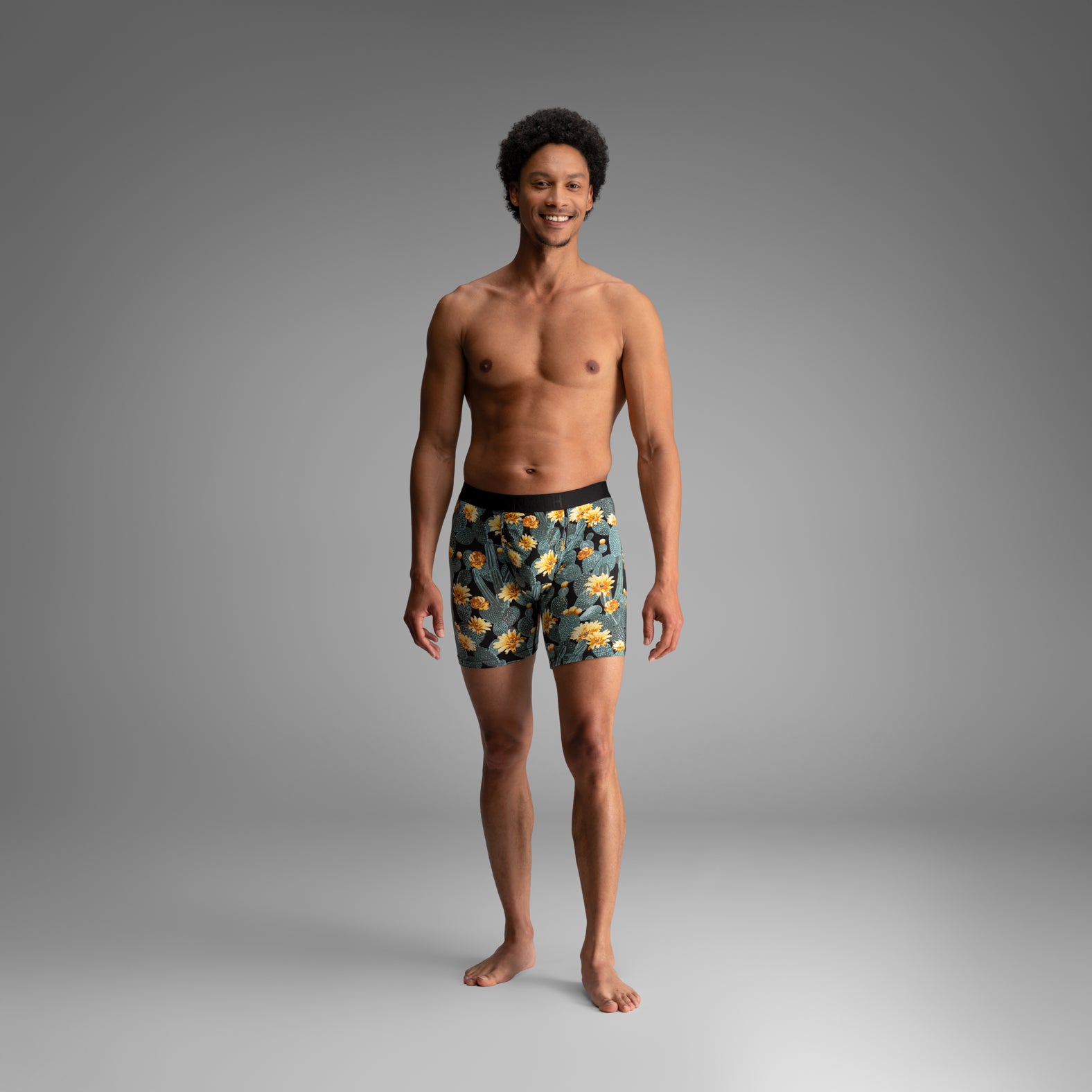 Classic Icon Boxer Brief:  Cactus Blossom - Black from BN3TH Underwear