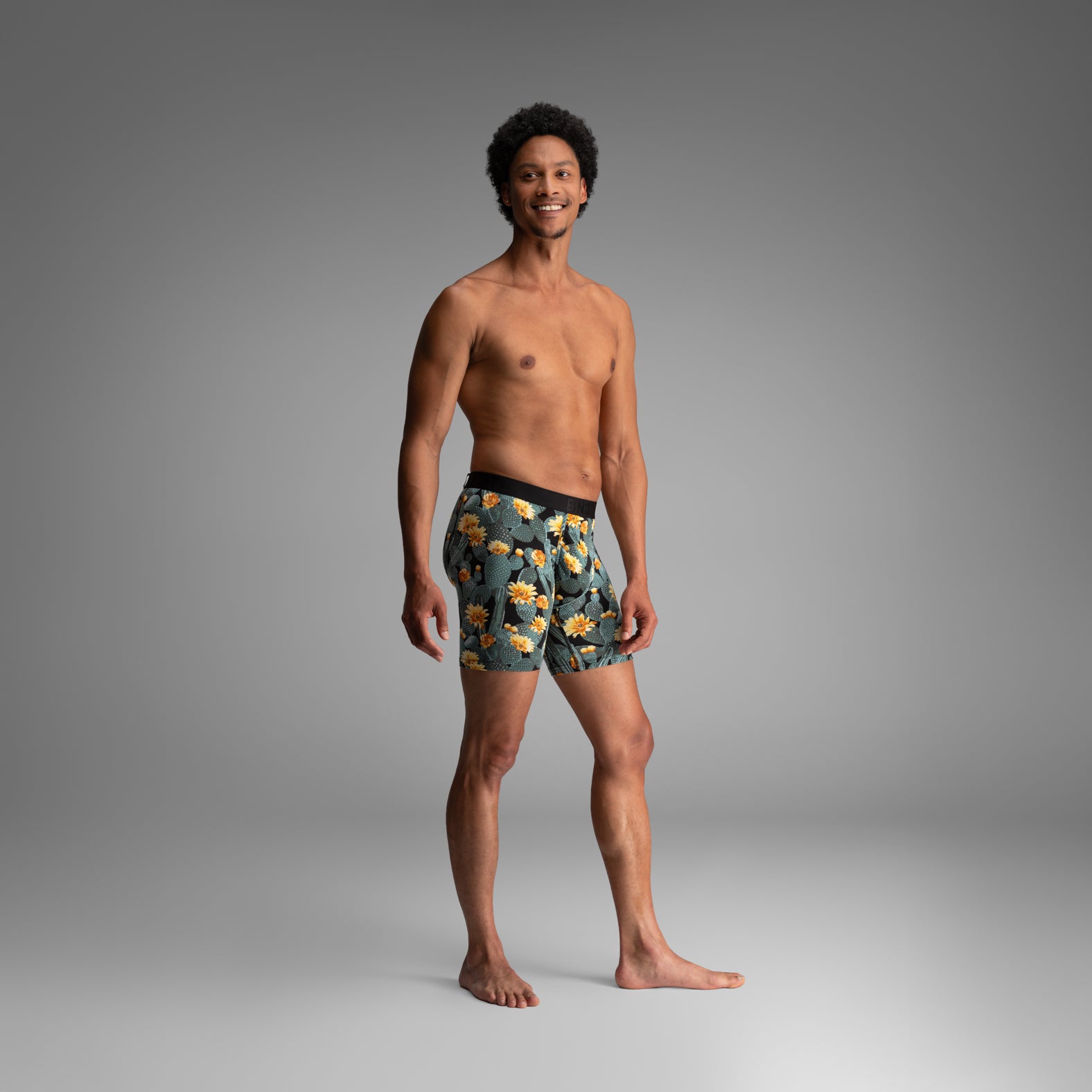 Classic Icon Boxer Brief:  Cactus Blossom - Black from BN3TH Underwear