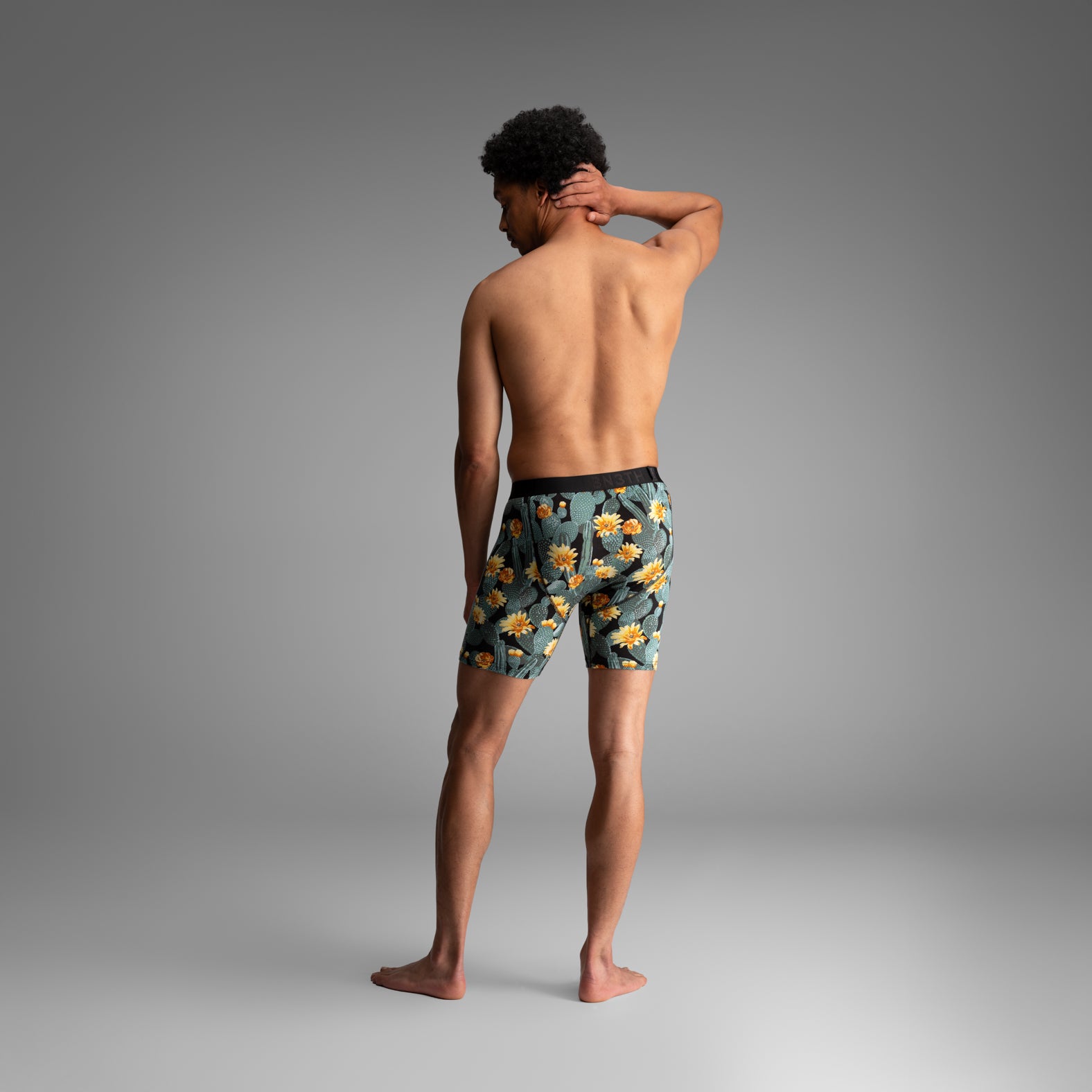 Classic Icon Boxer Brief:  Cactus Blossom - Black from BN3TH Underwear