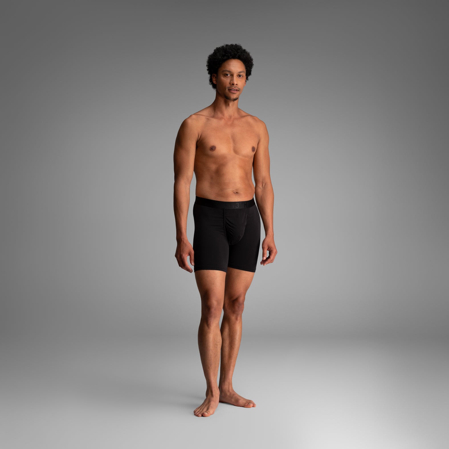 Classic Icon Boxer Brief With Fly: Black