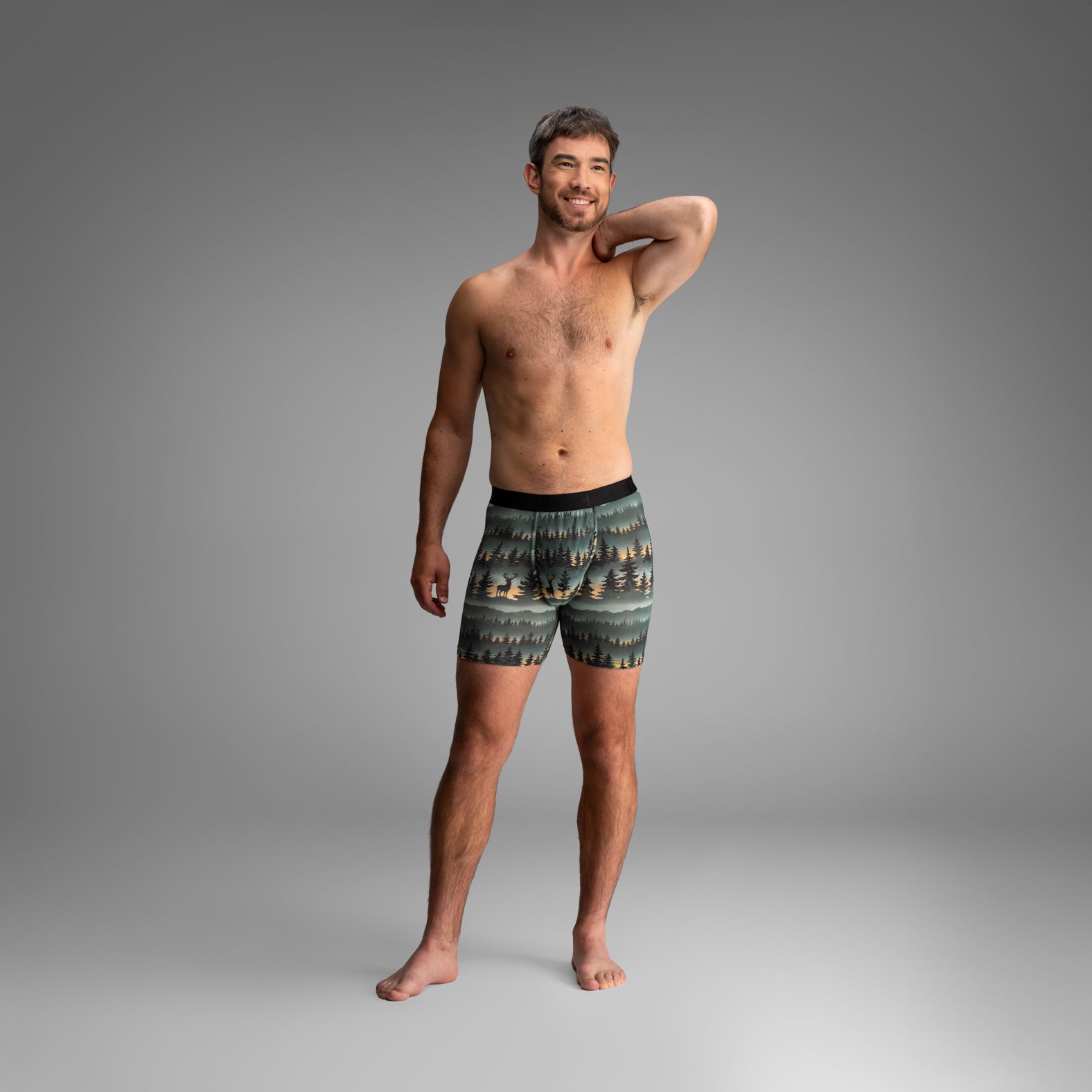 Classic Icon Boxer Brief:  Forest Stag - Deepest Spruce from BN3TH Underwear