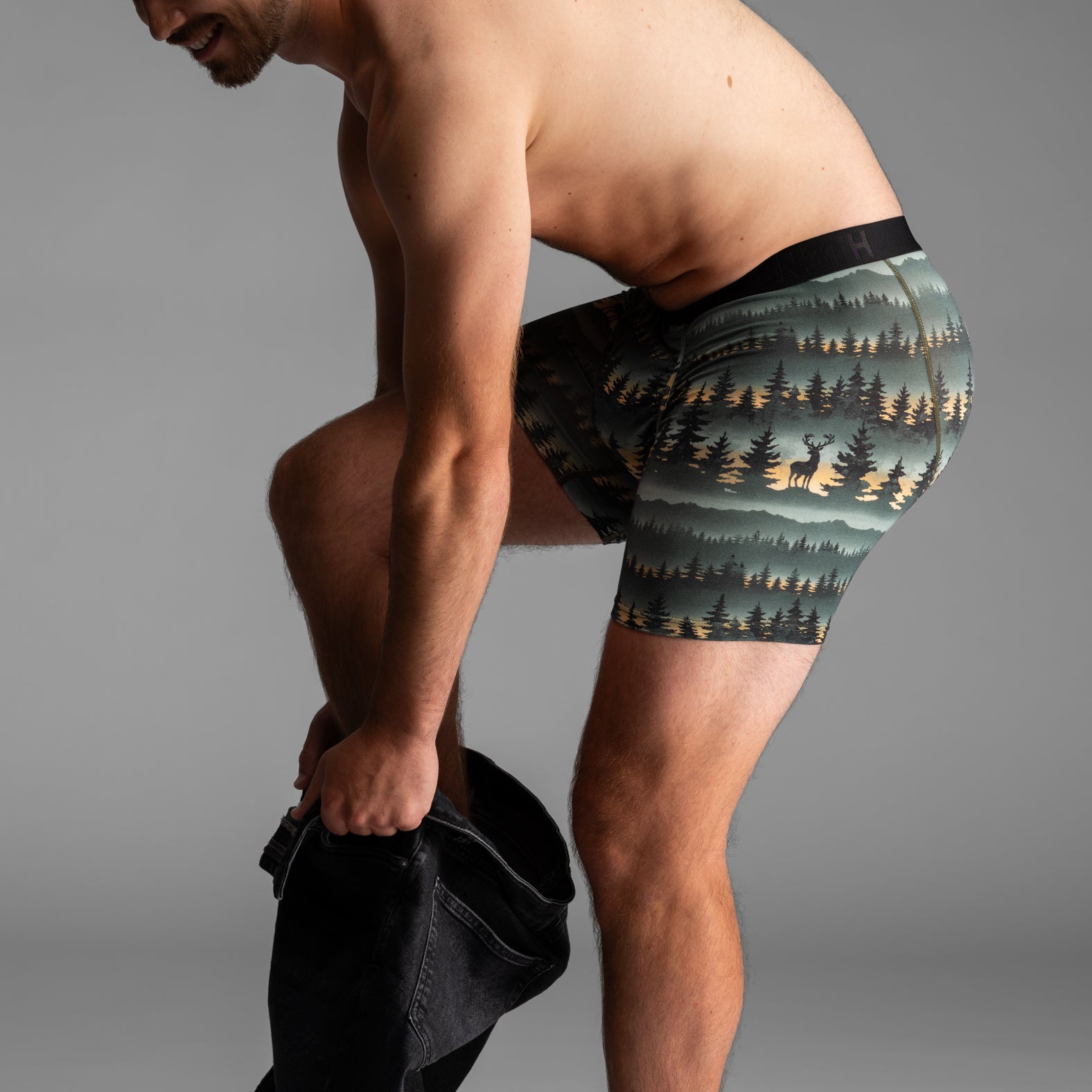 Classic Icon Boxer Brief:  Forest Stag - Deepest Spruce