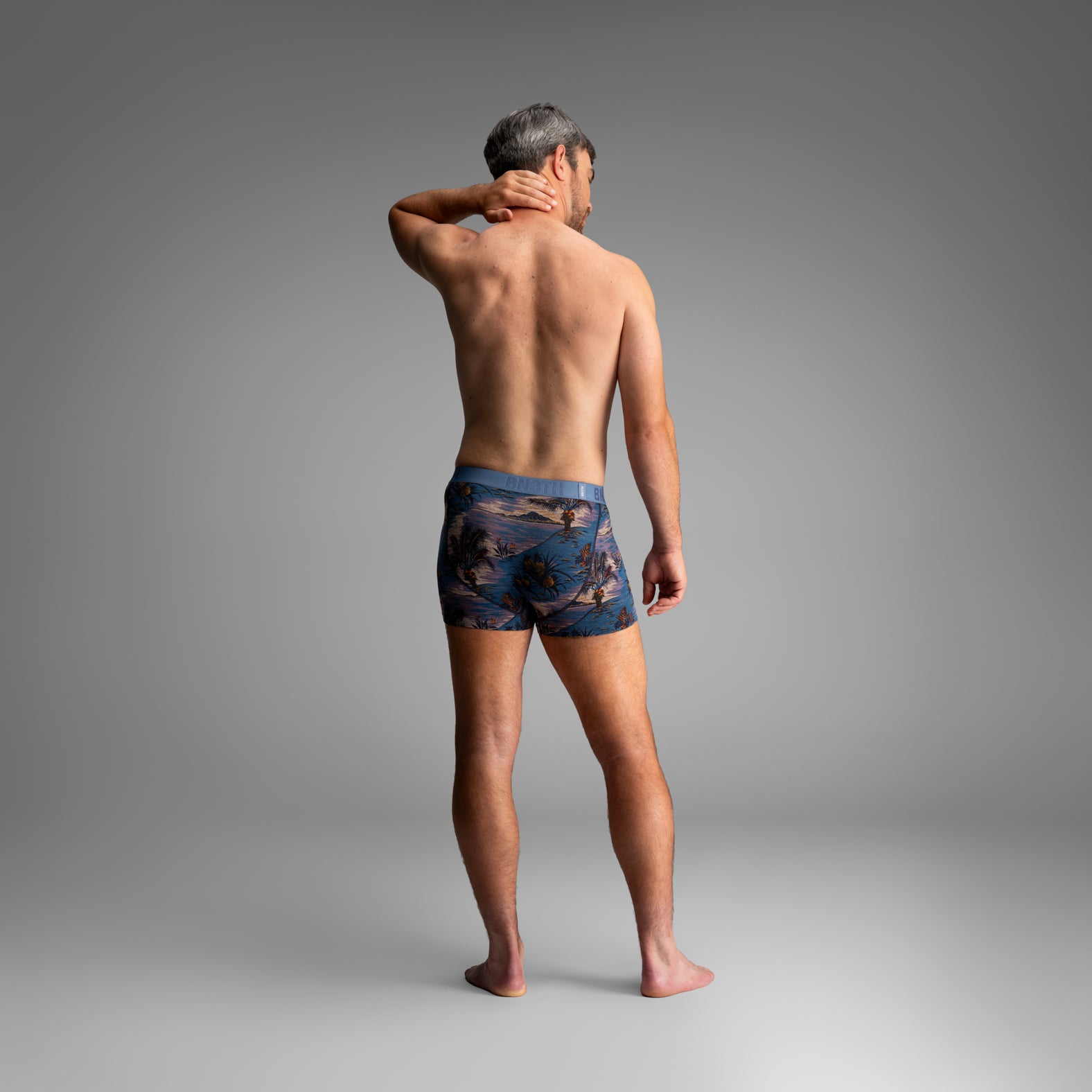 Classic Icon Trunk:  Vintage Tropics - Heather Fog from BN3TH Underwear