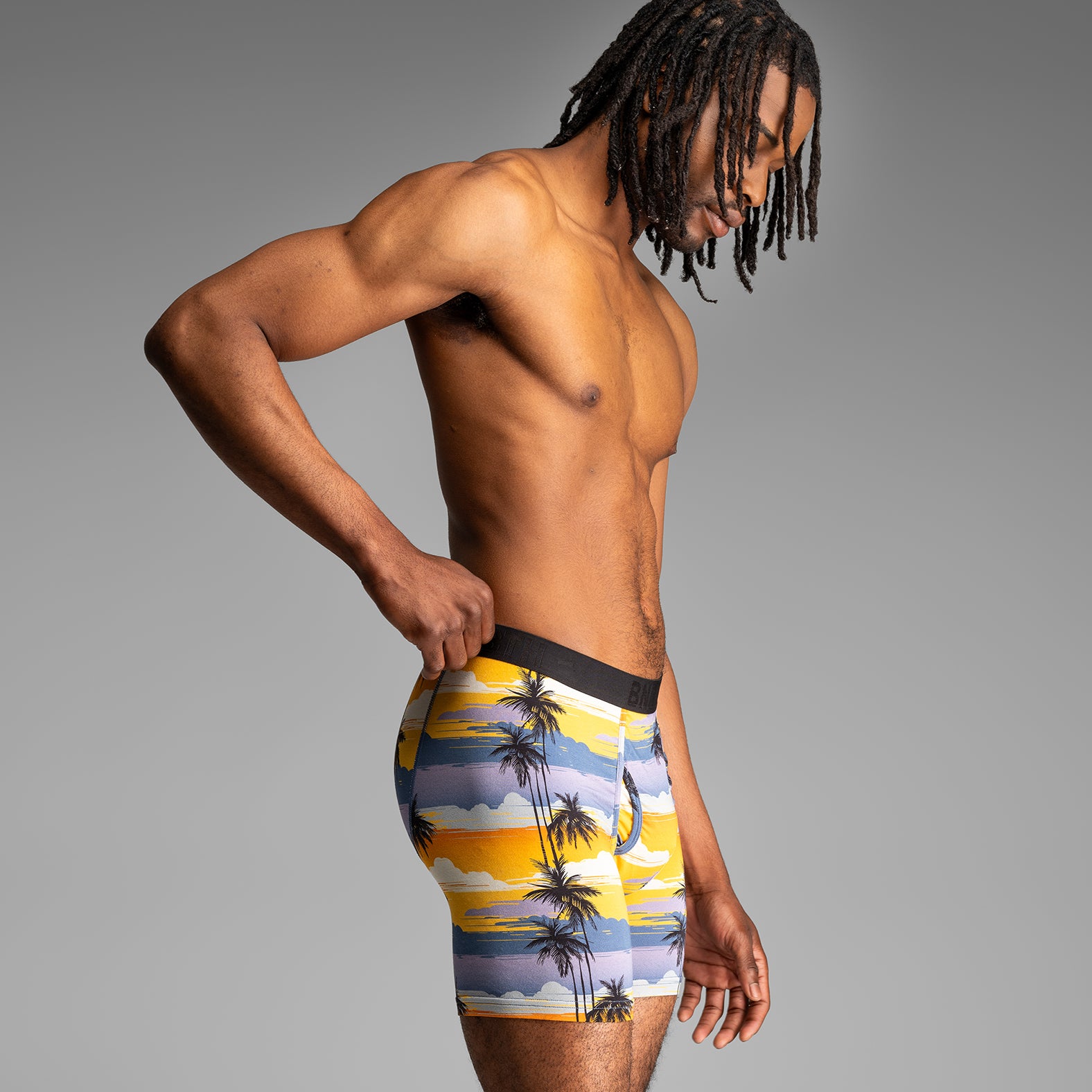 Classic Boxer Brief With Fly  Palm Tree Horizon Mimosafrom BN3TH Underwear