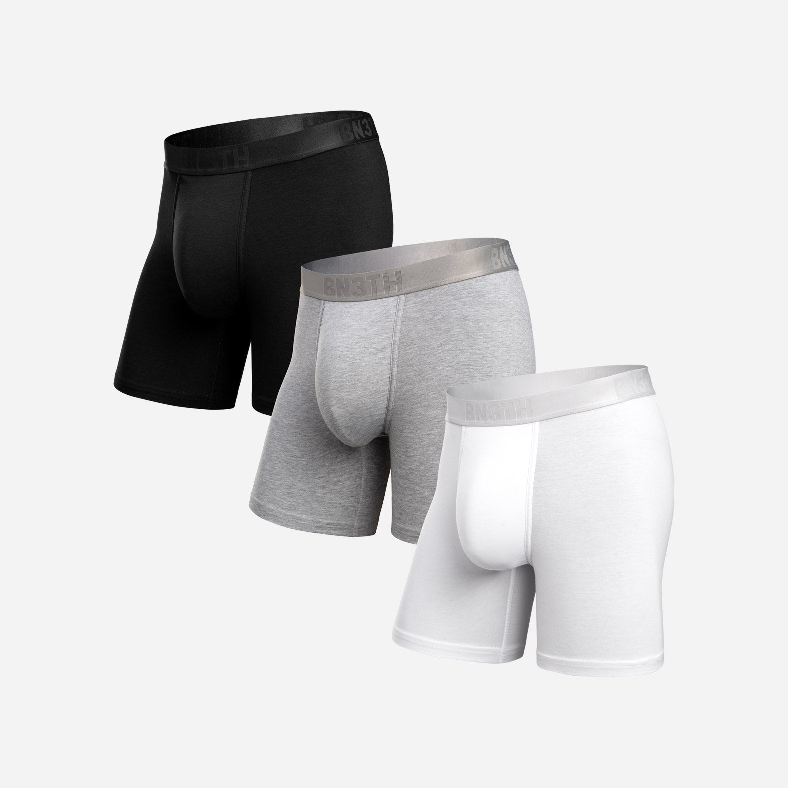 Essentials Boxer Brief : Black/Heather Grey/White 3 Pack