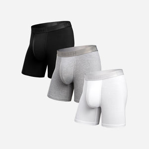 Essentials Boxer Brief : Black/Heather Grey/White 3 Pack