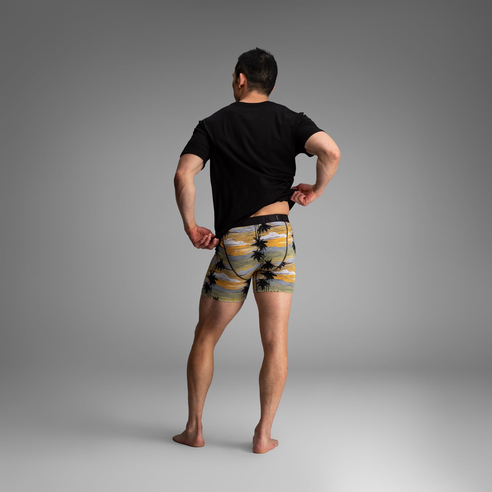 Essentials Boxer Brief: Palm Tree Horizon - Slate