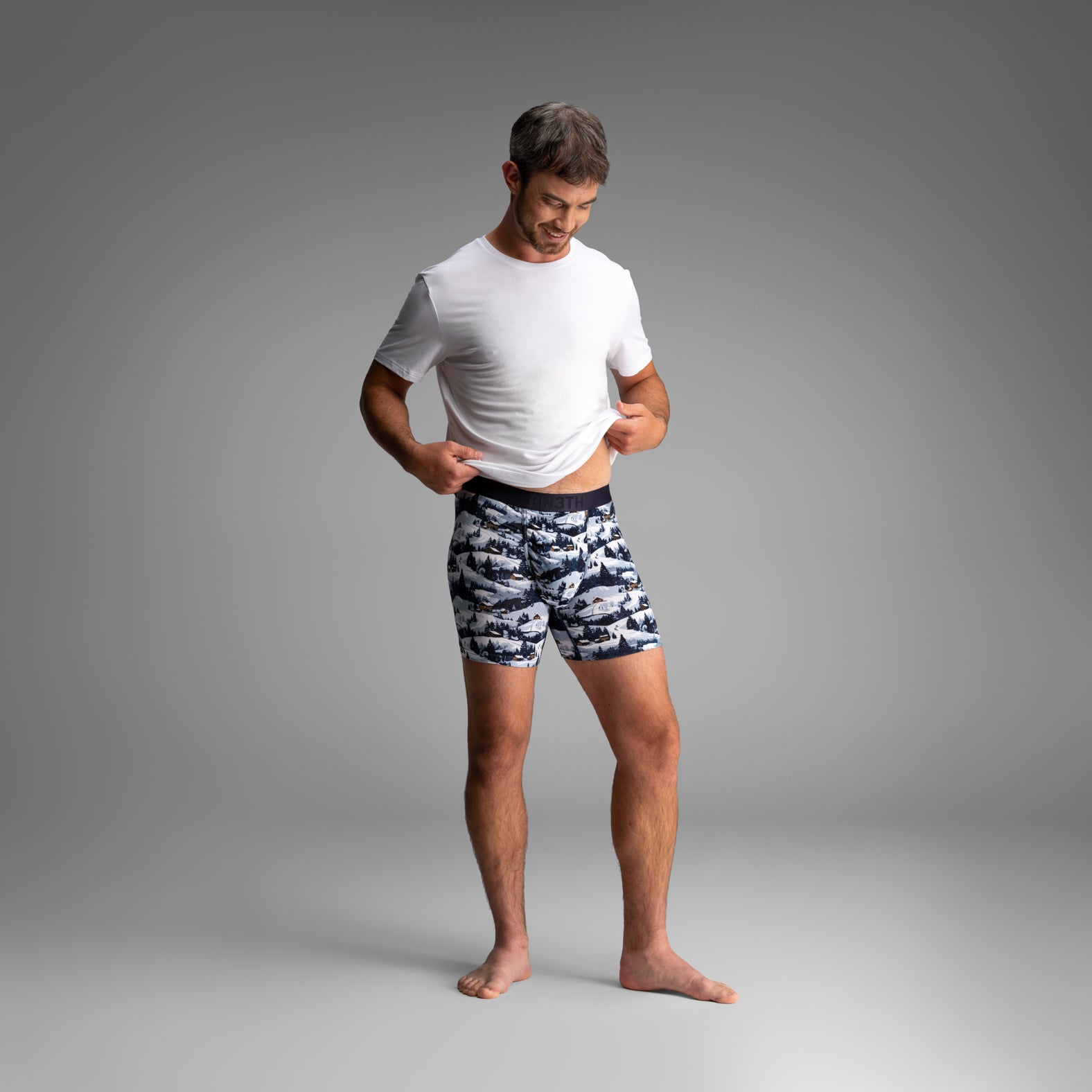 Essentials Boxer Brief: Winter Town - Blue from BN3TH Underwear