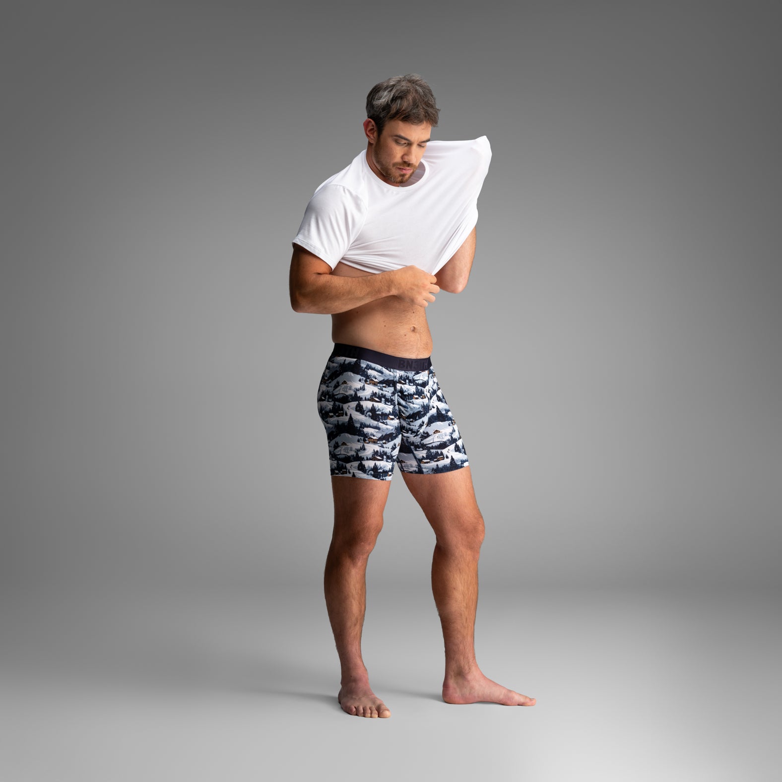 Essentials Boxer Brief: Winter Town - Blue from BN3TH Underwear