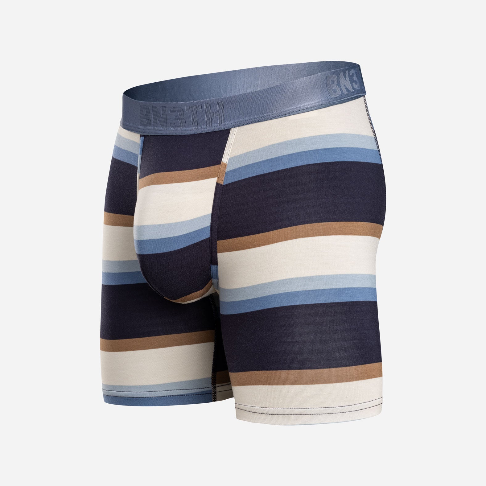 Essentials Boxer Brief: Retro Wide Stripe - Dark Navy from BN3TH Underwear