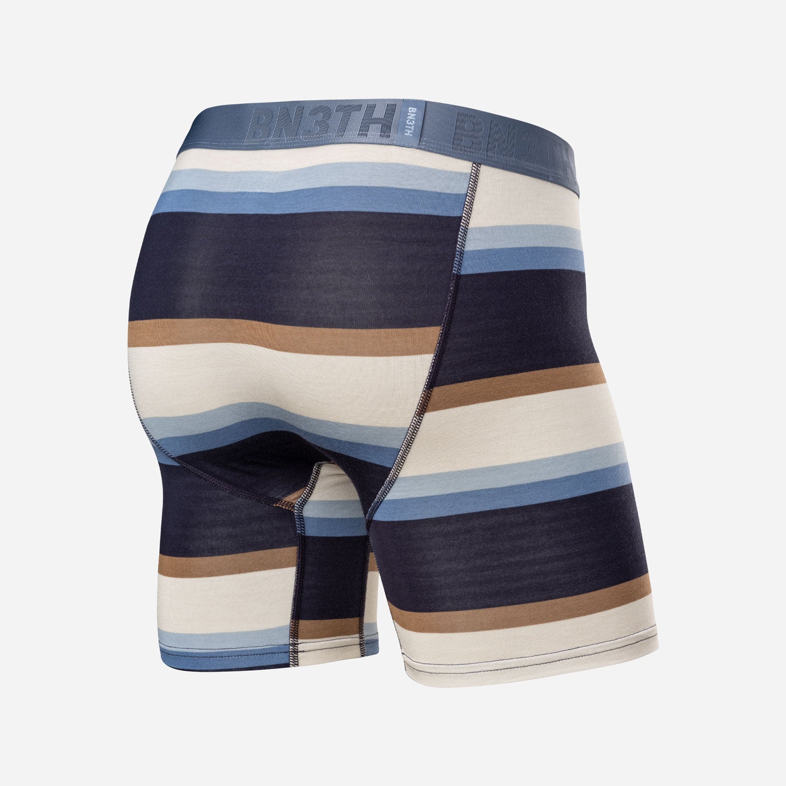 Essentials Boxer Brief: Retro Wide Stripe - Dark Navy from BN3TH Underwear