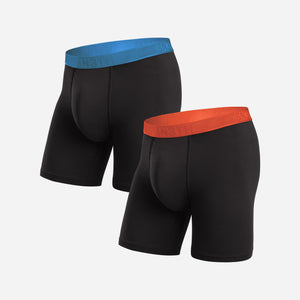 Pro Flex Boxer Brief : Skydiver/Electric Tangerine 2 Pack