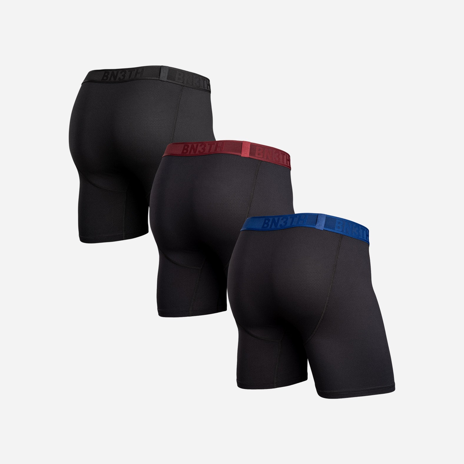 Pro Flex Boxer Brief: Black/Recovery/Rhubarb 3 Pack