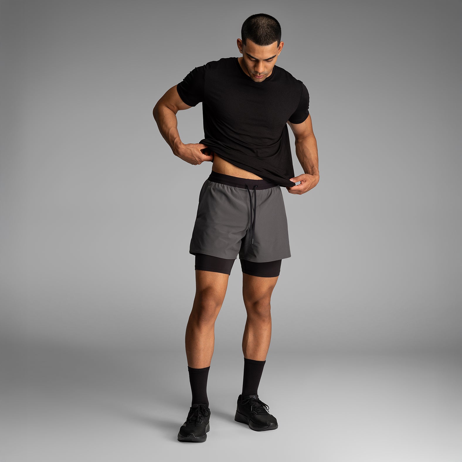 Session 2N1 Training Short 7": Shadow Grey | BN3TH Underwear