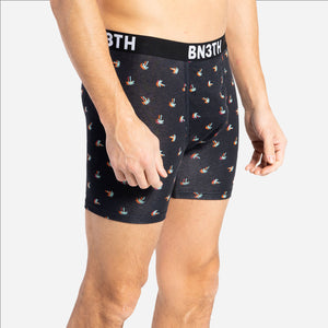 OUTSET BOXER BRIEF: TURQUOISE BLUE/ELECTRIC HAWAIIAN BLACK 2 PACK