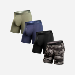 CLASSIC BOXER BRIEF: BLACK/NAVY/PINE/COVERT CAMO 4 PACK