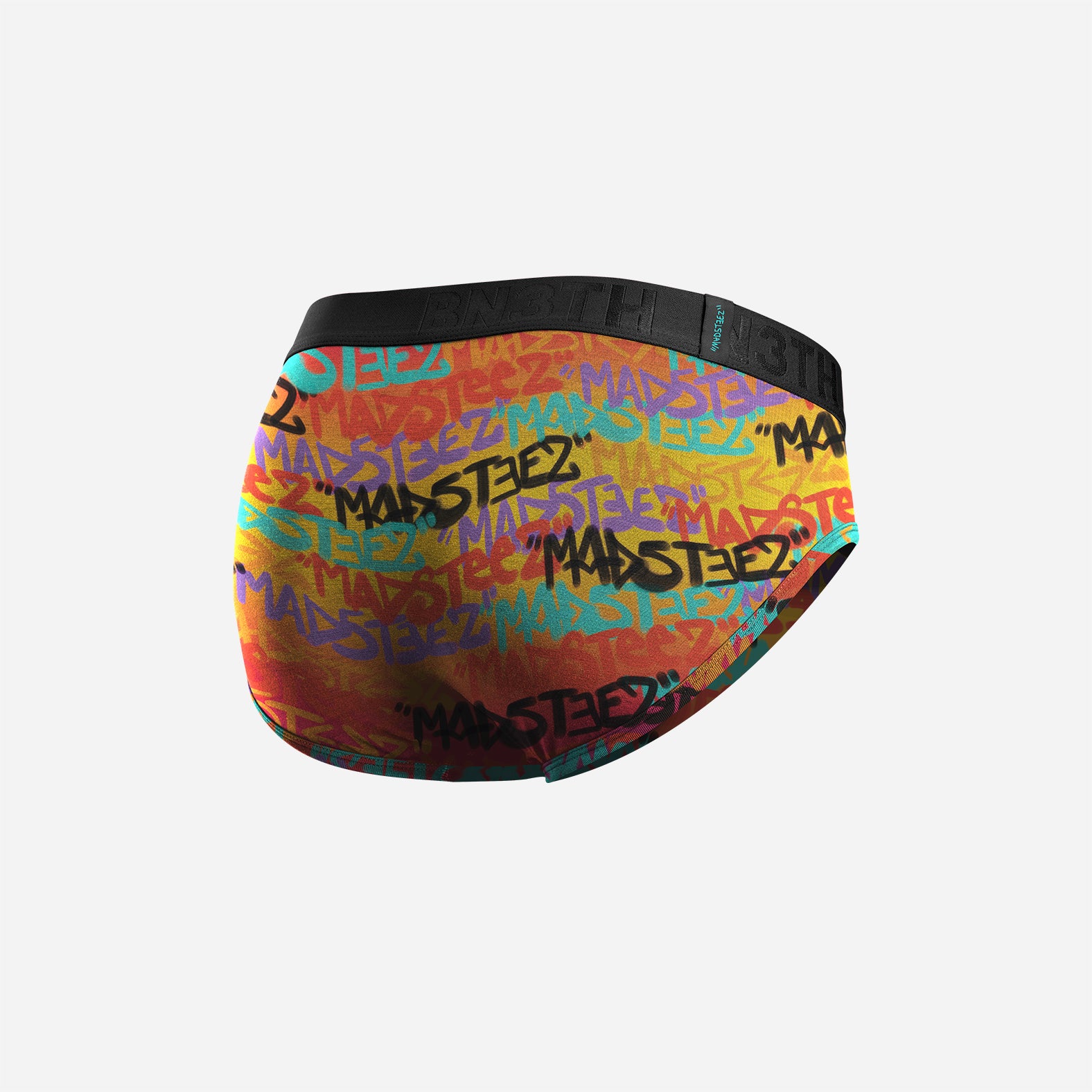CLASSIC BRIEF WITH FLY: MADSTEEZ RAINBOW GRAFFITI BLACK