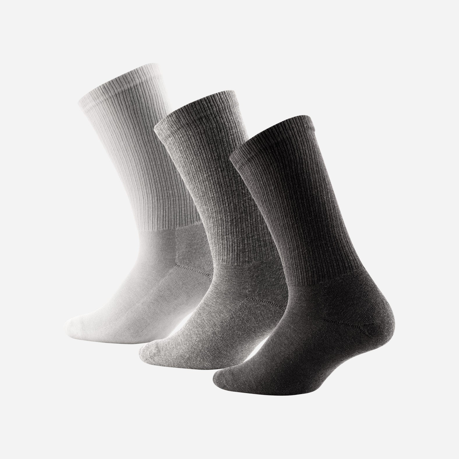 Classic Crew Sock: Black/Heather Grey/White 3 Pack