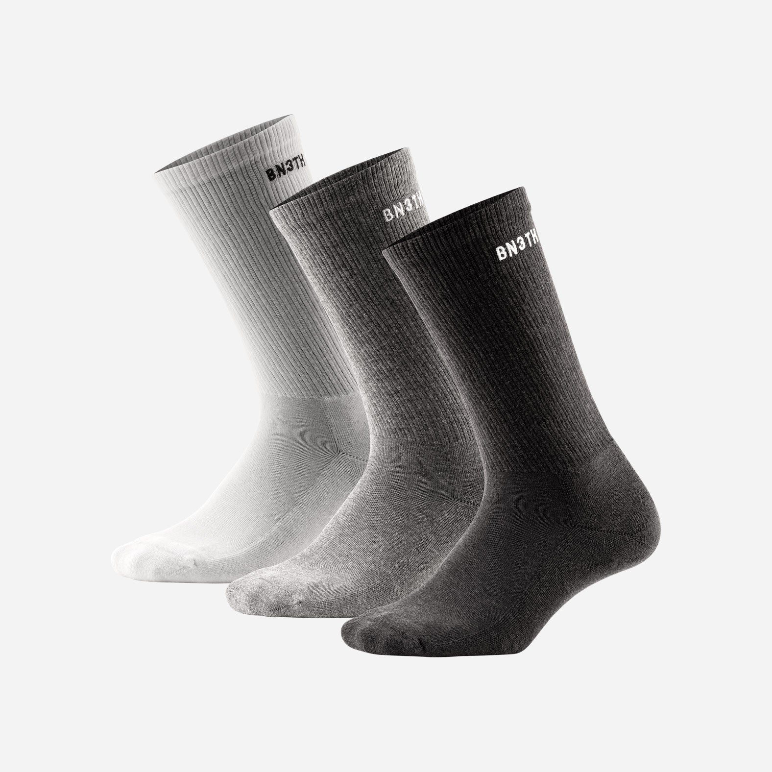 Classic Crew Sock: Black/Heather Grey/White 3 Pack